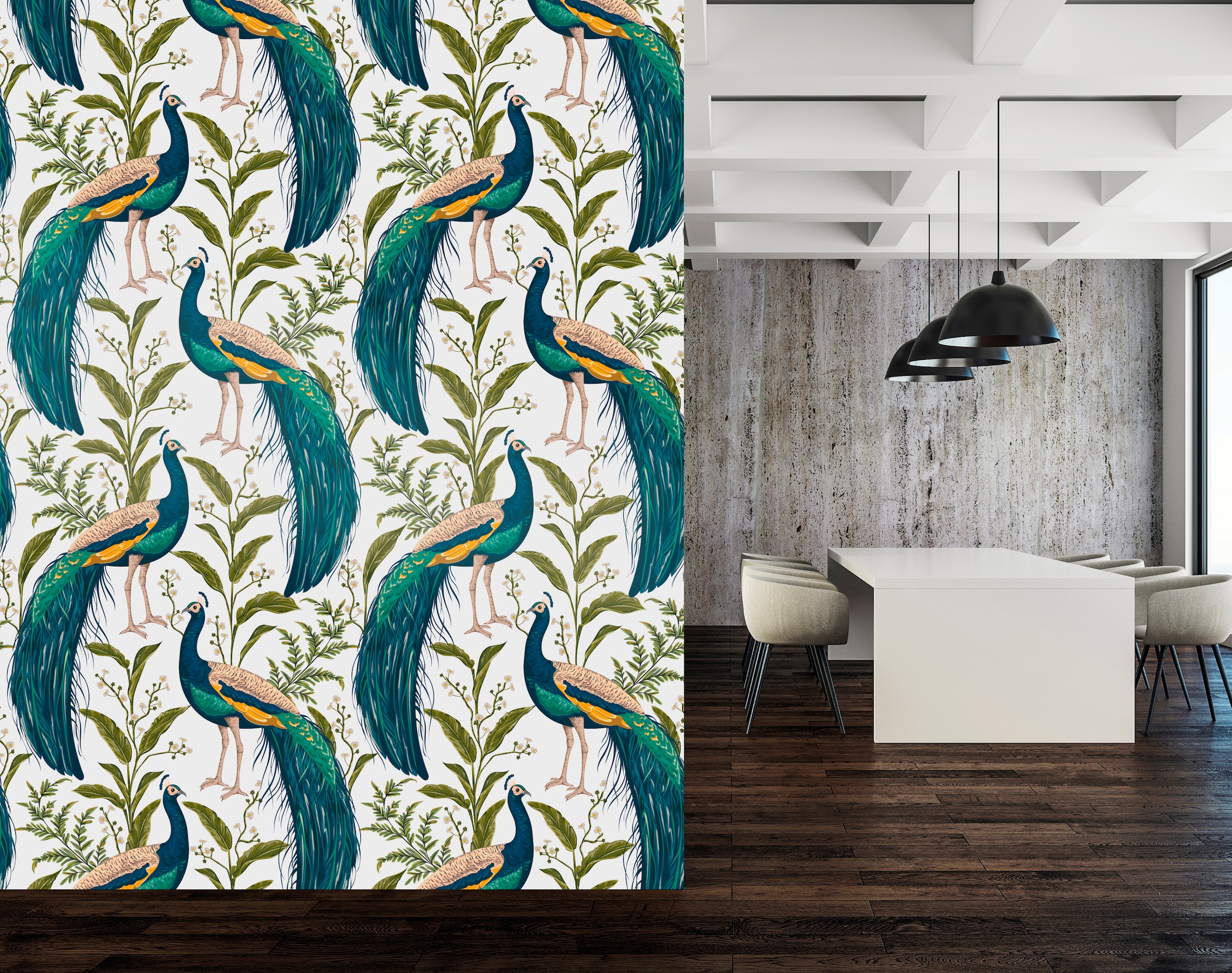 queence Vinyltapete »Cameron«, floral-geblümt-gemustert-Motiv, 90x250cm, selbstklebend, kinderleichte Anbringung, Sticker