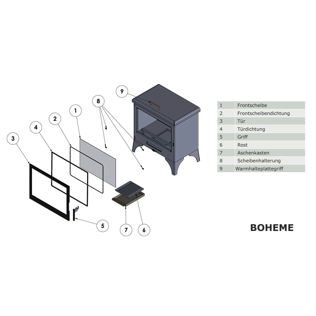 Panadero Kaminofen »Kaminofen Boheme Ecodesign«