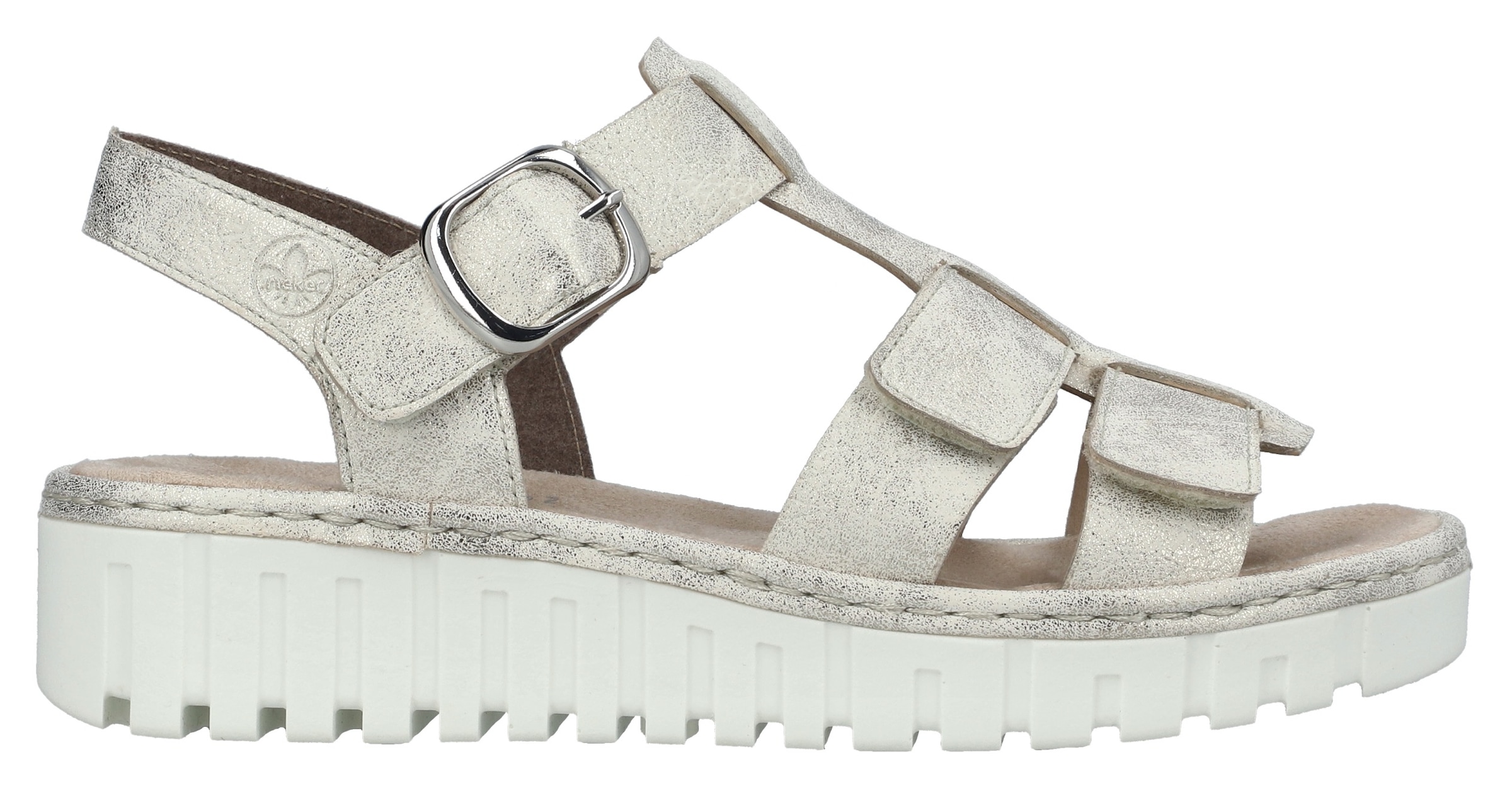 Rieker Plateausandale, Riemchensandale, Sommerschuh, Sandalette mit Klettriemchen