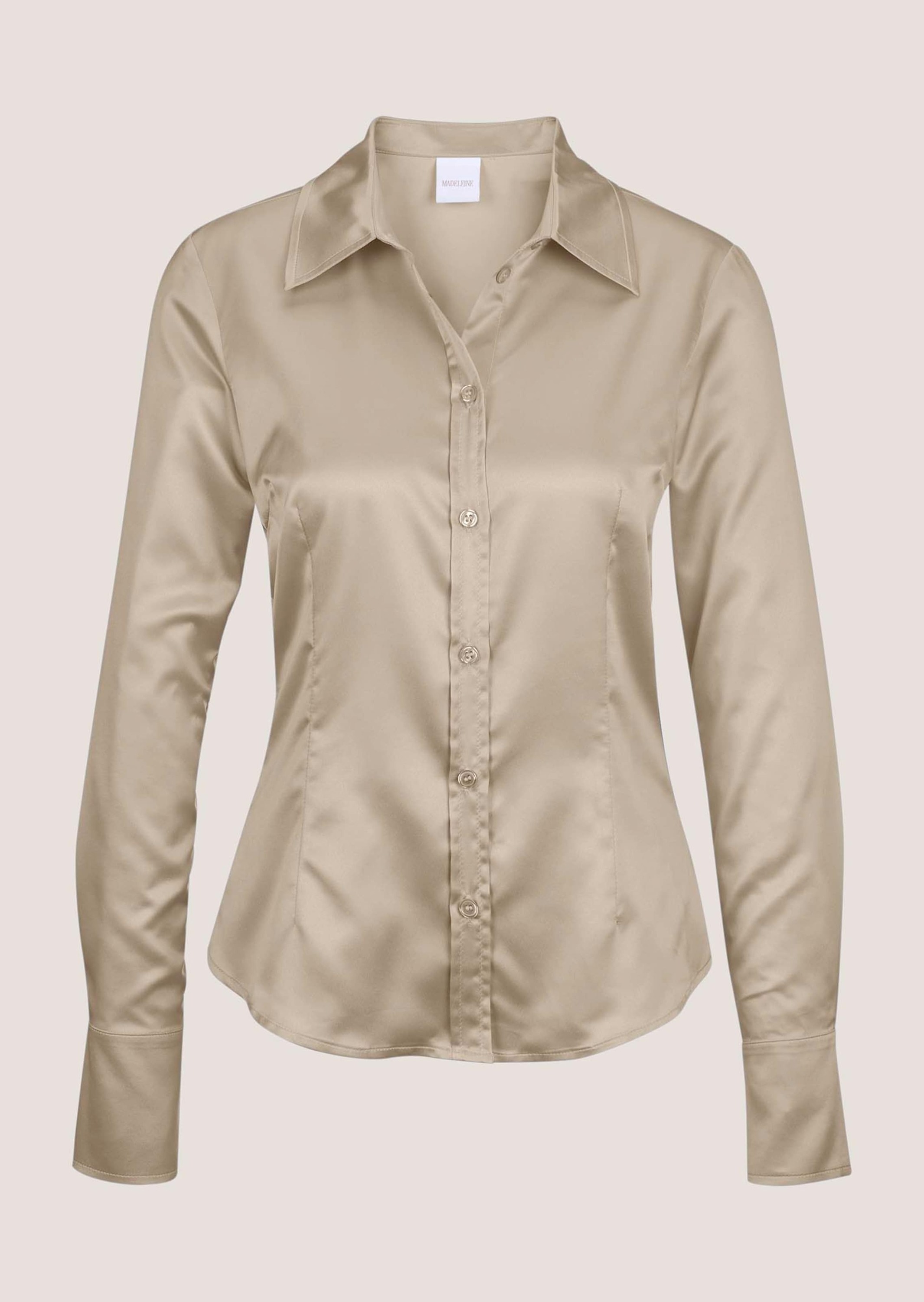 MADELEINE Hemdbluse "Bluse Hemdbluse mit glänzendem Finish" Satinbluse günstig online kaufen