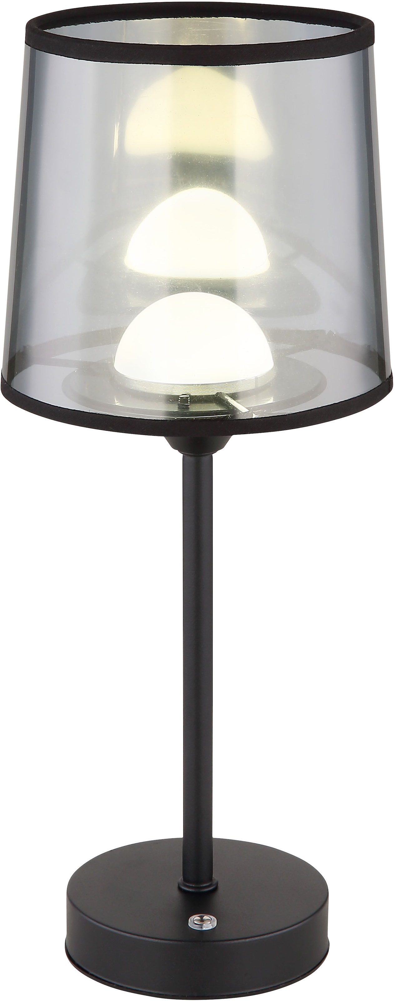 GLOBO LIGHTING LED Tischleuchte »LUNKI«, Leuchtmittel LED-Modul | LED fest integriert, Tischlampe/Textil rauchfarben/Touch Ein/Aus/Wohnzimmer/Schlafzimmer