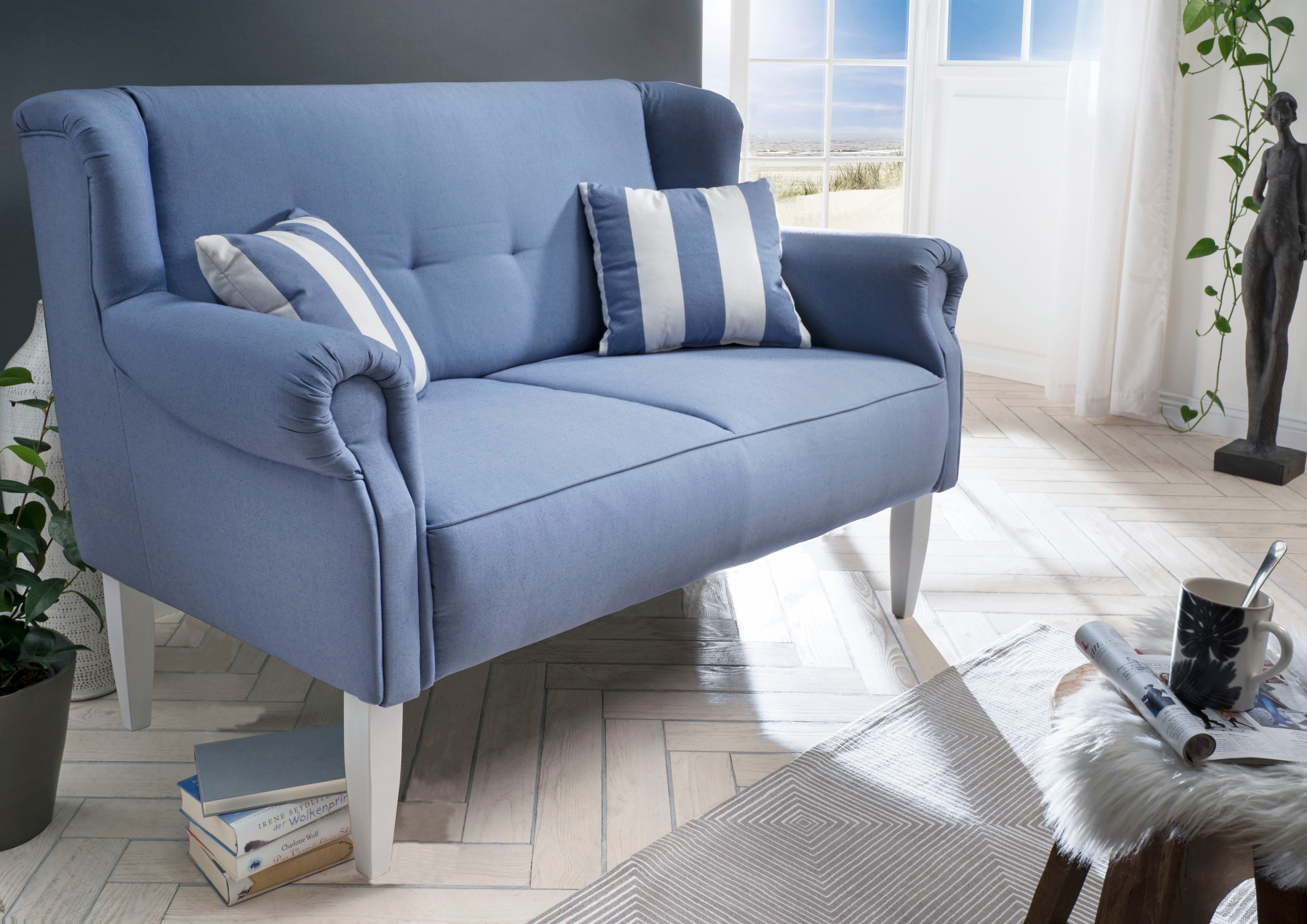 Home affaire Küchensofa "Moro Couch mit Federkern, bequem" inkl. 2 Stk. Zierkissen gestreift, verschiedenen Stoffe und Farben
