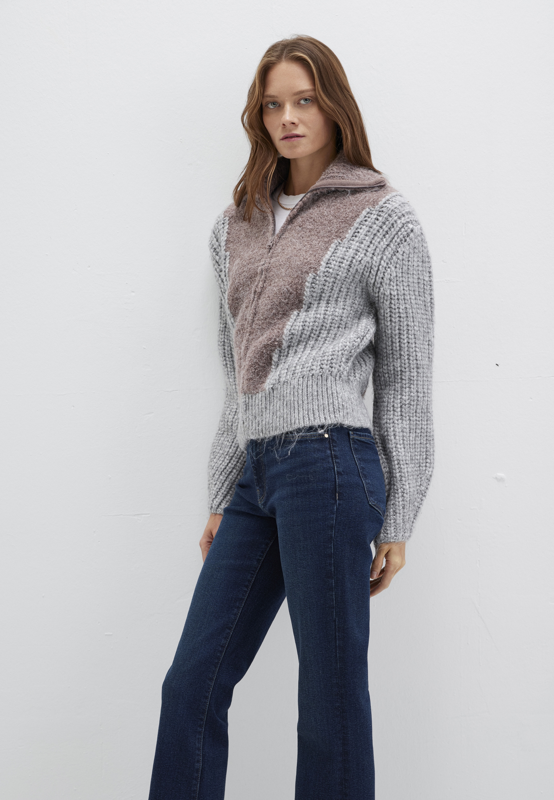 Mavi Strickpullover »FULL ZIP SWEATER« Sweatshirt mit Zip