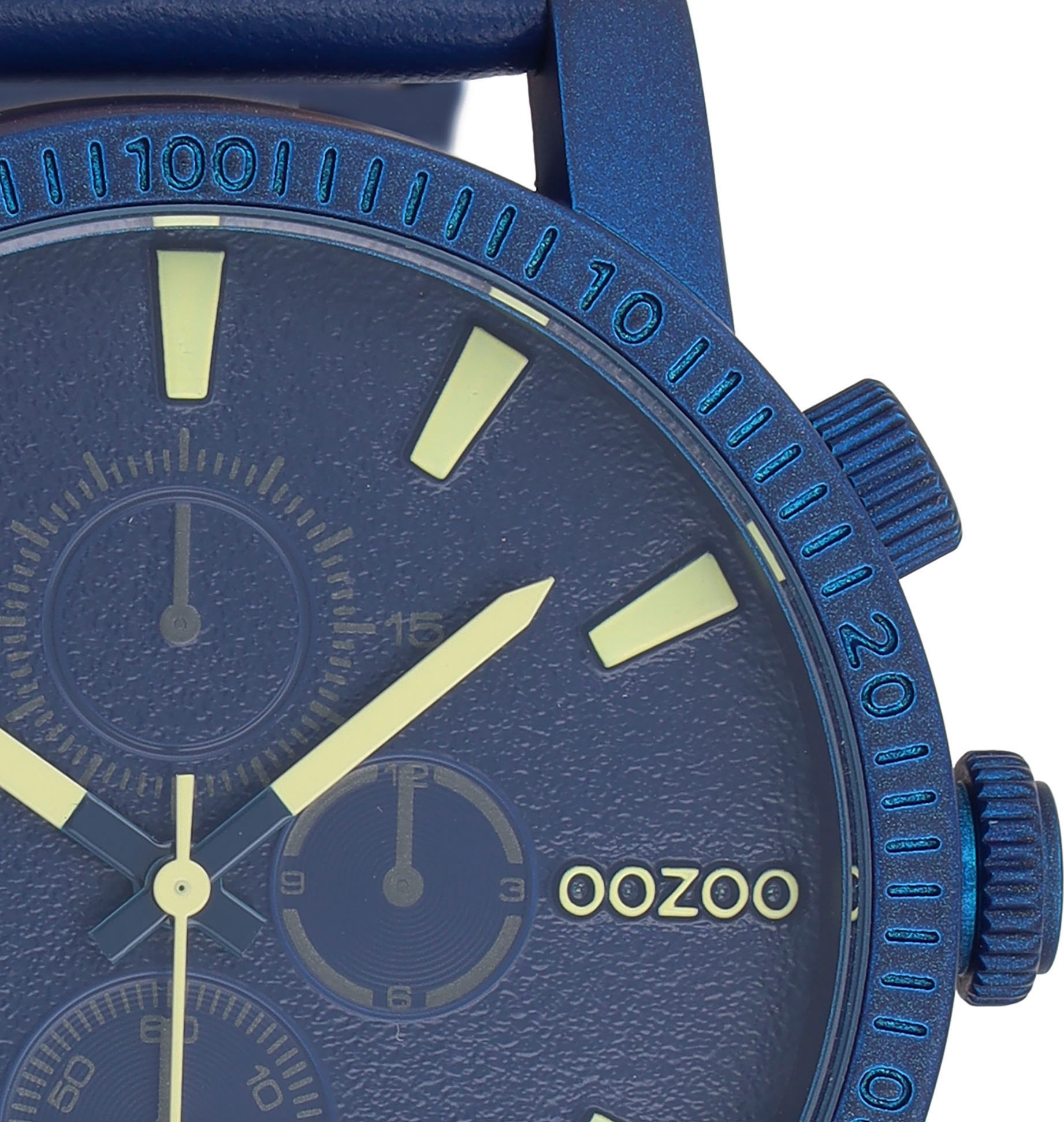 OOZOO Quarzuhr, Armbanduhr, Herrenuhr, Lederarmband, Chrono-Look