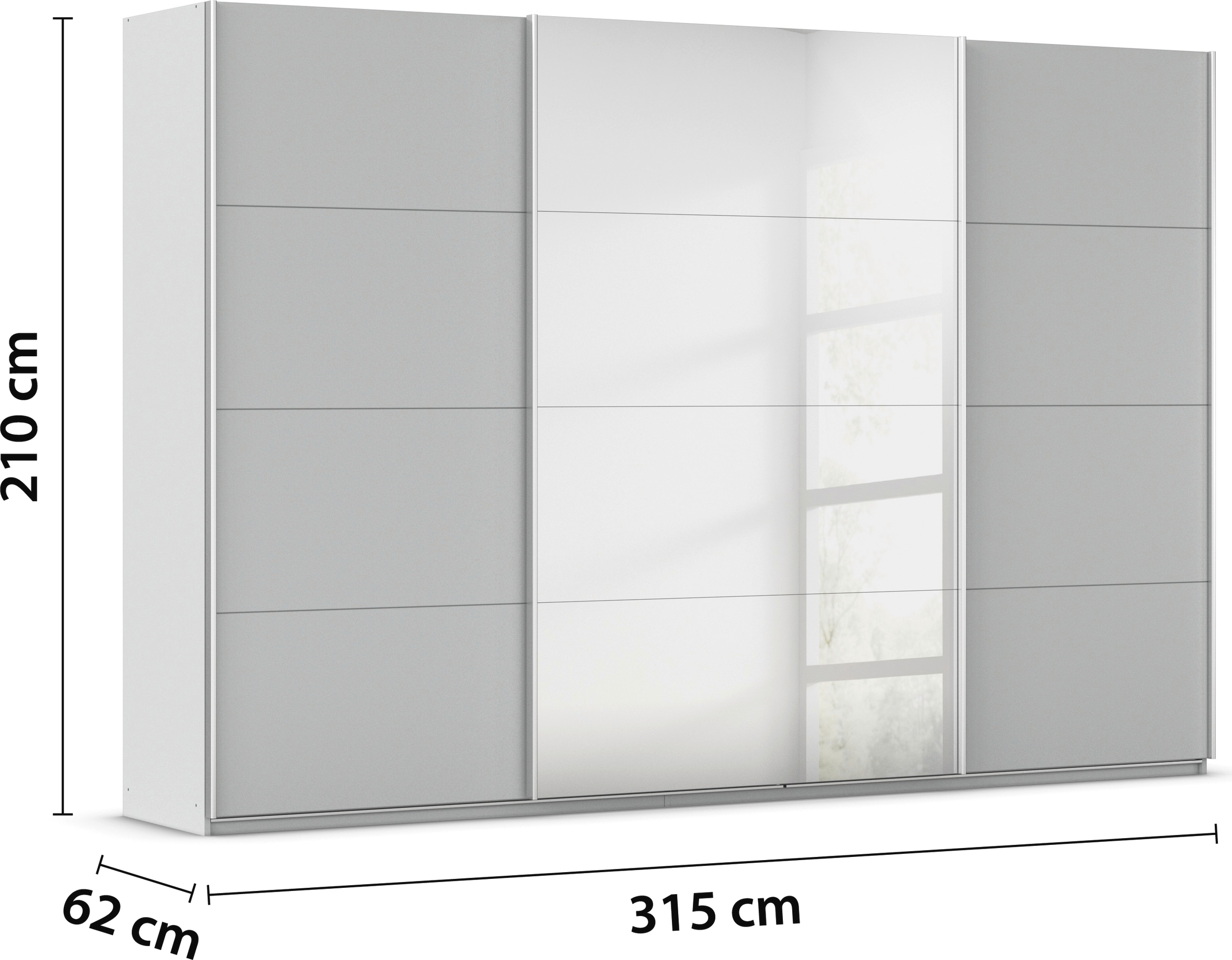 rauch Schwebetürenschrank »Kleiderschrank Schrank Garderobe AGORDO«, Top Innenausstattung, in 4 Breiten und 2 Höhen MADE IN GERMANY