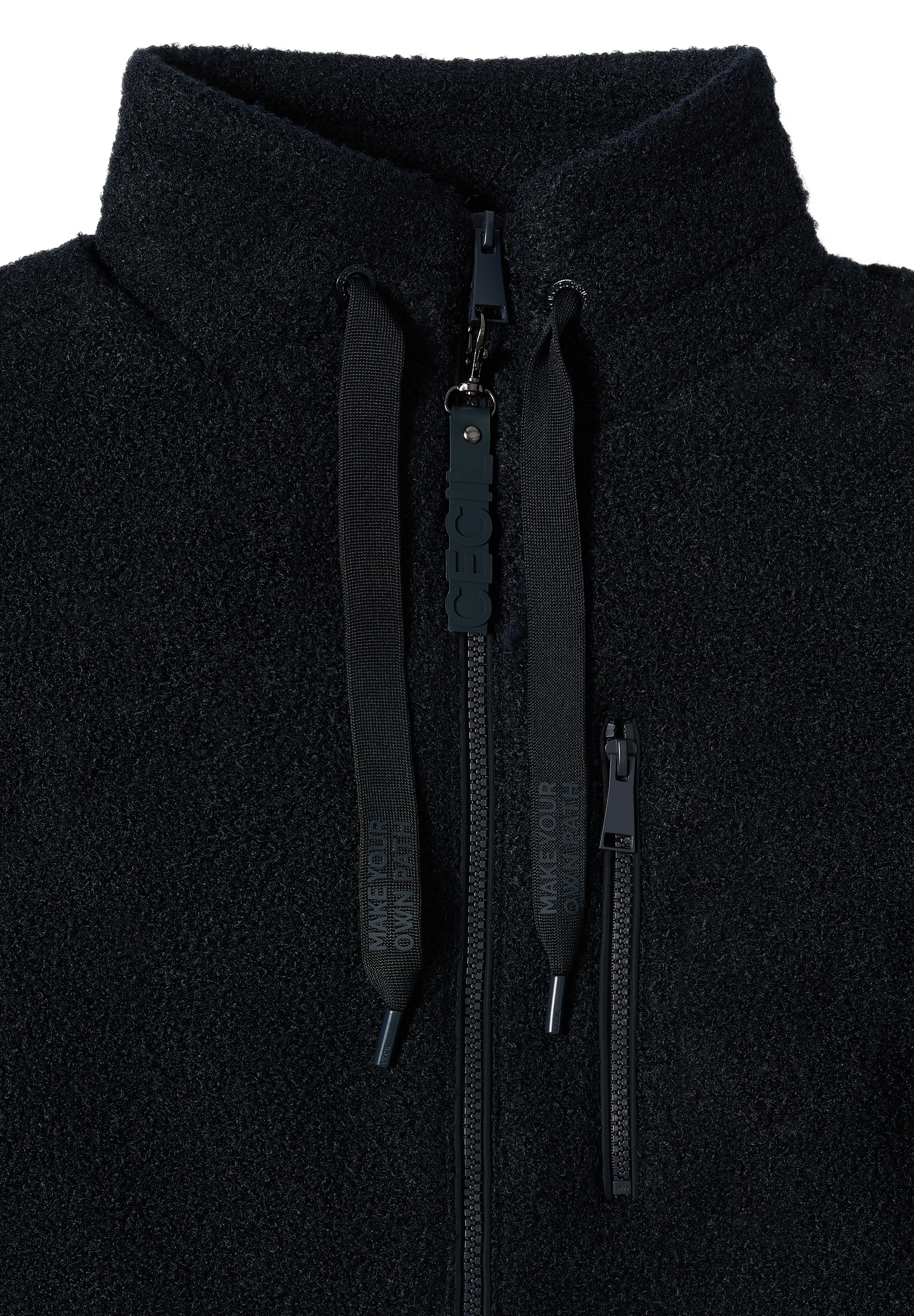 Cecil Fellimitatjacke ohne Kapuze mit Stehkragen