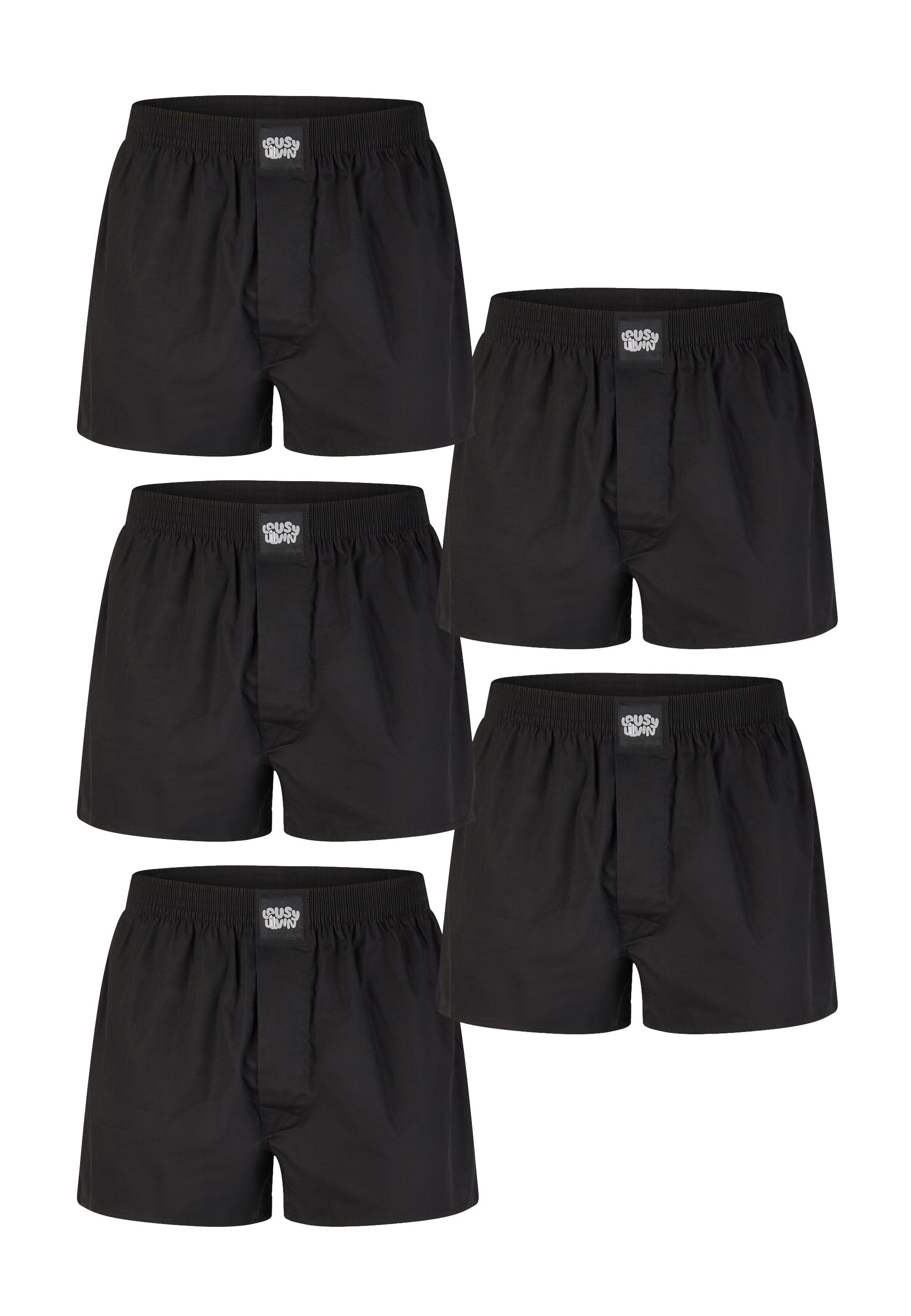 Lousy Livin Boxershorts "Plain 5 Pack Boxershorts", 5er-Pack mit lockerem S günstig online kaufen