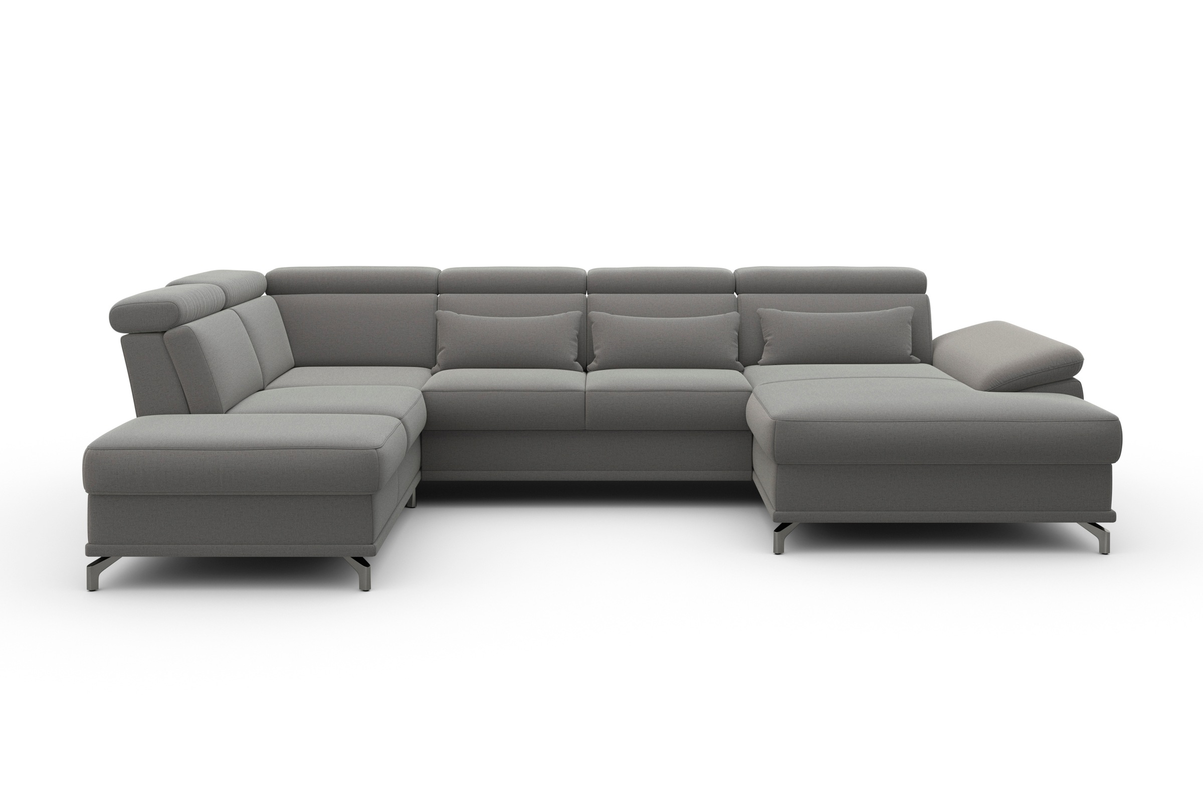 sit&more Wohnlandschaft »Cabrio U-Form, mit Sitztiefenverstellung, Arm- und Kopfteilverstellung«, 3 Nierenkissen, Federkern, optional Bettfunktion und Stauraum
