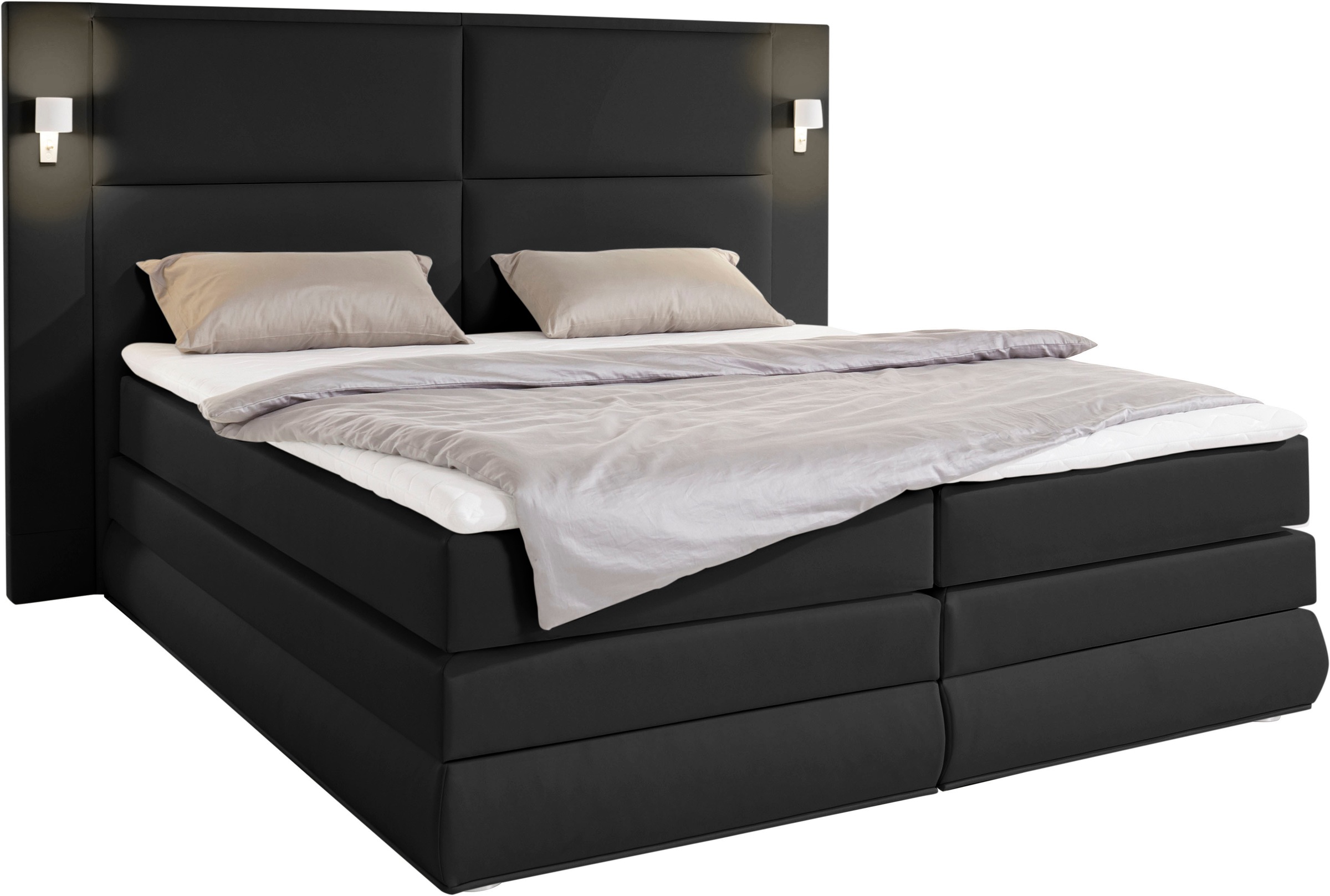 COLLECTION AB Boxspringbett Copenhagen, inklusive Bettkasten und Topper, wahlweise mit LED-Beleuchtung