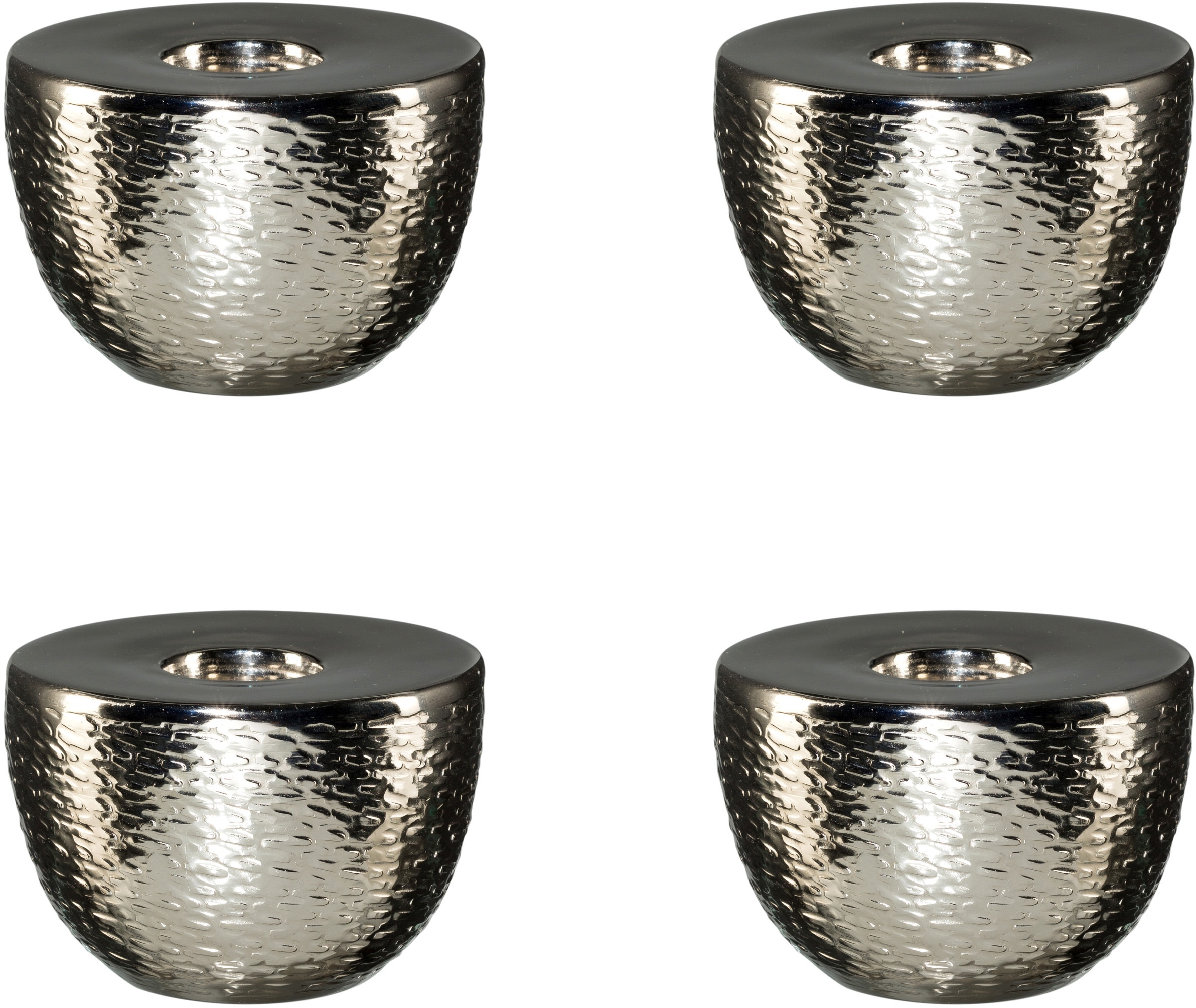 Creativ deco Teelichthalter, (4 St.), mit schimmerndem Effekt, 4er Set, Ø  ca. 10 cm kaufen | BAUR