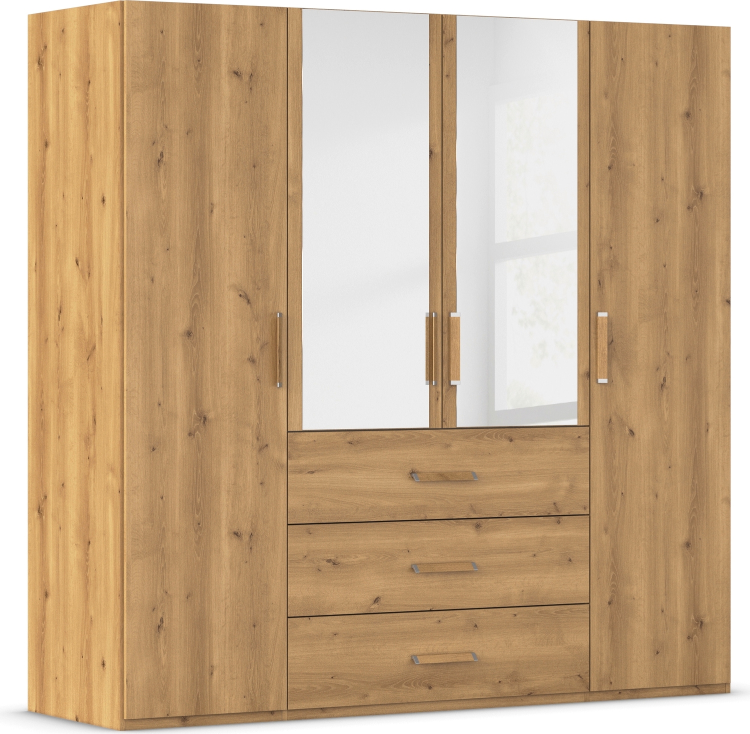 rauch Drehtürenschrank "Kleiderschrank Schrank Garderobe Schlafzimmerschrank EVELYN" in 2 Höhen 197 oder 210 cm erhältlich, inkl. SOFT-CLOSE-FUNKTION, in elegantem Stil mit Schubladen 3 Breiten und 2 Höhen MADE IN GERMANY
