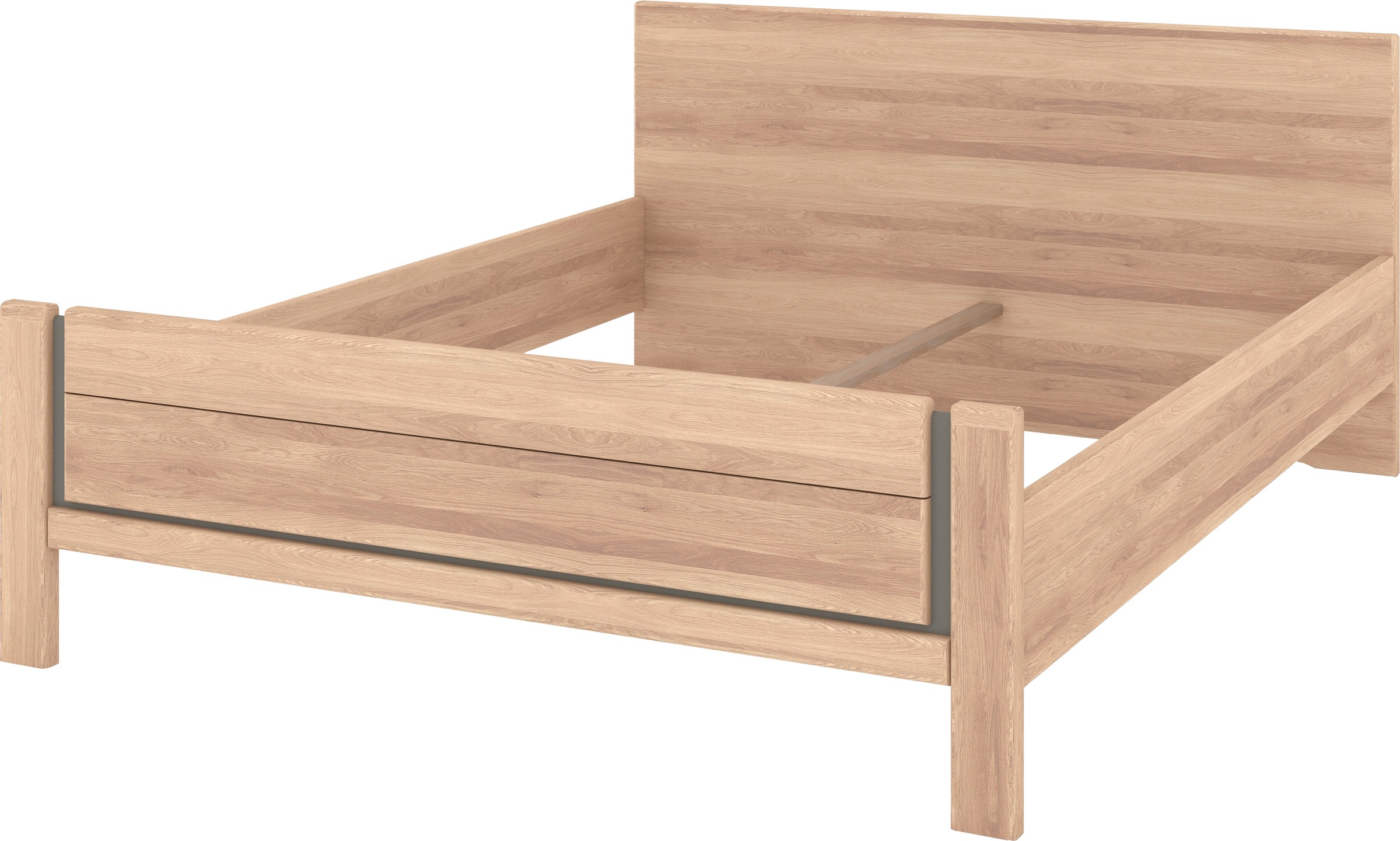 Musterring Holzbett »Sorrent, Bettgestell, Bettrahmen, teilmassiv Eiche«, (MADE IN GERMANY), Eiche teilmassiv, Liegehöhenverstellung, Stollenfußteil