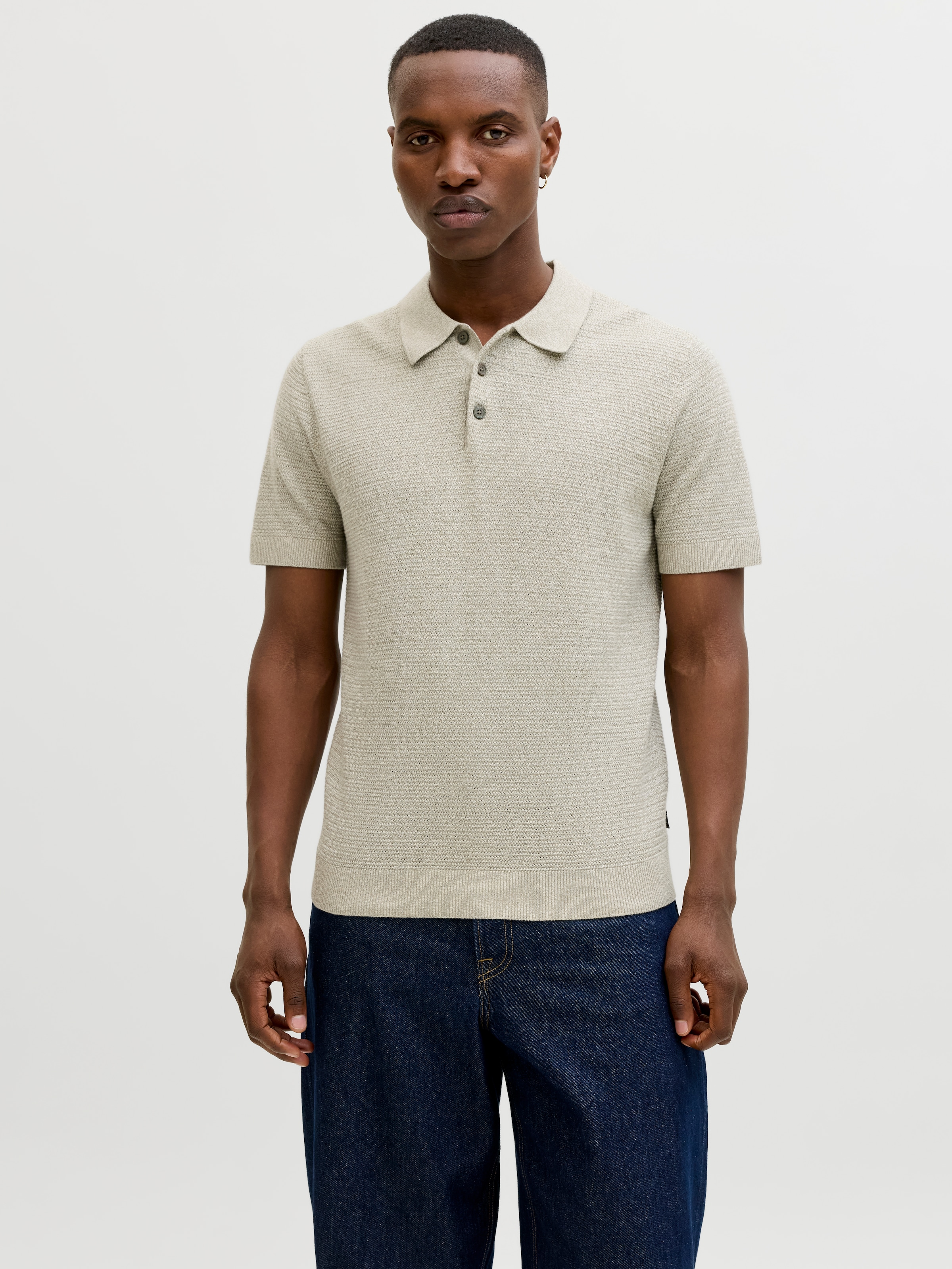 Jack & Jones Polokragenpullover »JPRBLURILEY KNIT POLO SS SN« Baumwolle, regular fit