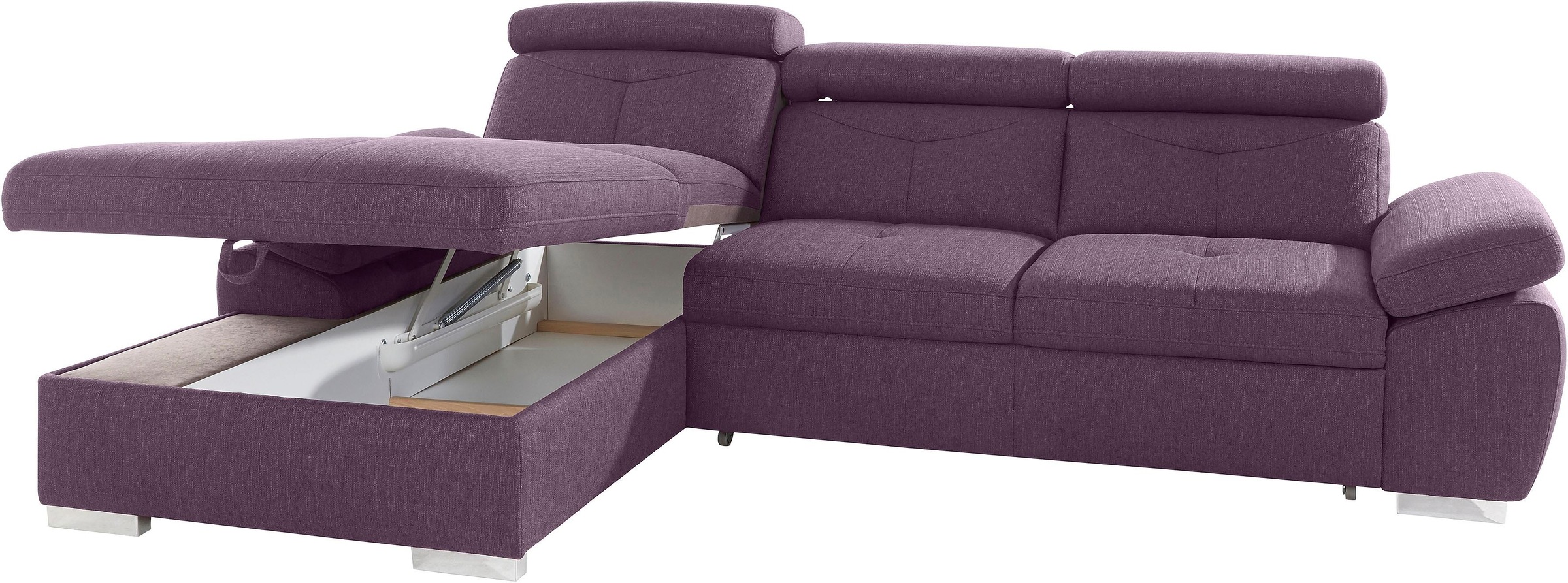 exxpo - sofa fashion Ecksofa »Spring, super bequem, mit Armteil- und Kopfteilfunktion, OTTOs Choice«, L-Form, wahlweise mit Bettfunktion und Bettkasten