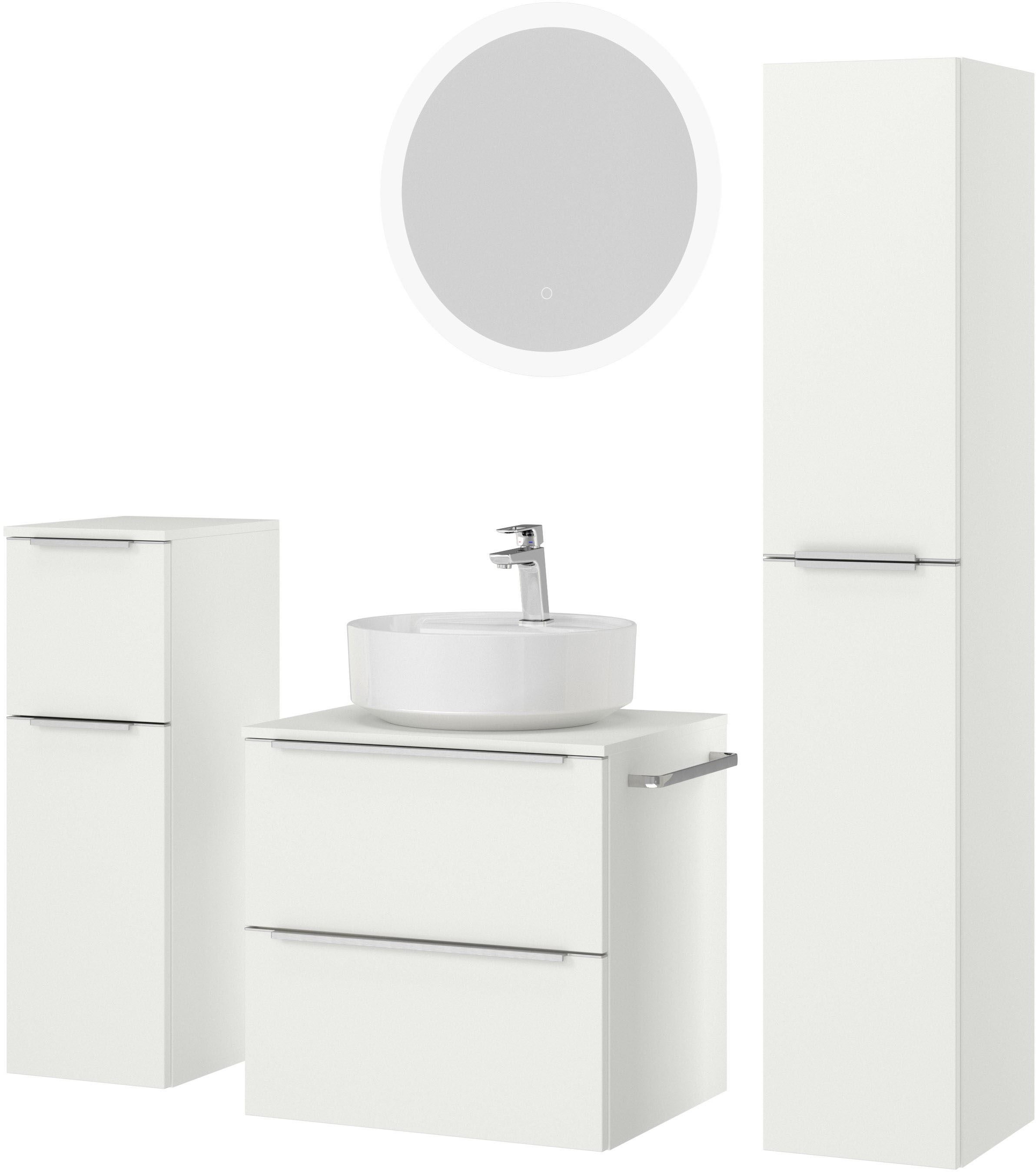 nobilia® Badmöbel-Set »Alvene« vormontiert, mit Soft-Close, 4 Stk. tlg.