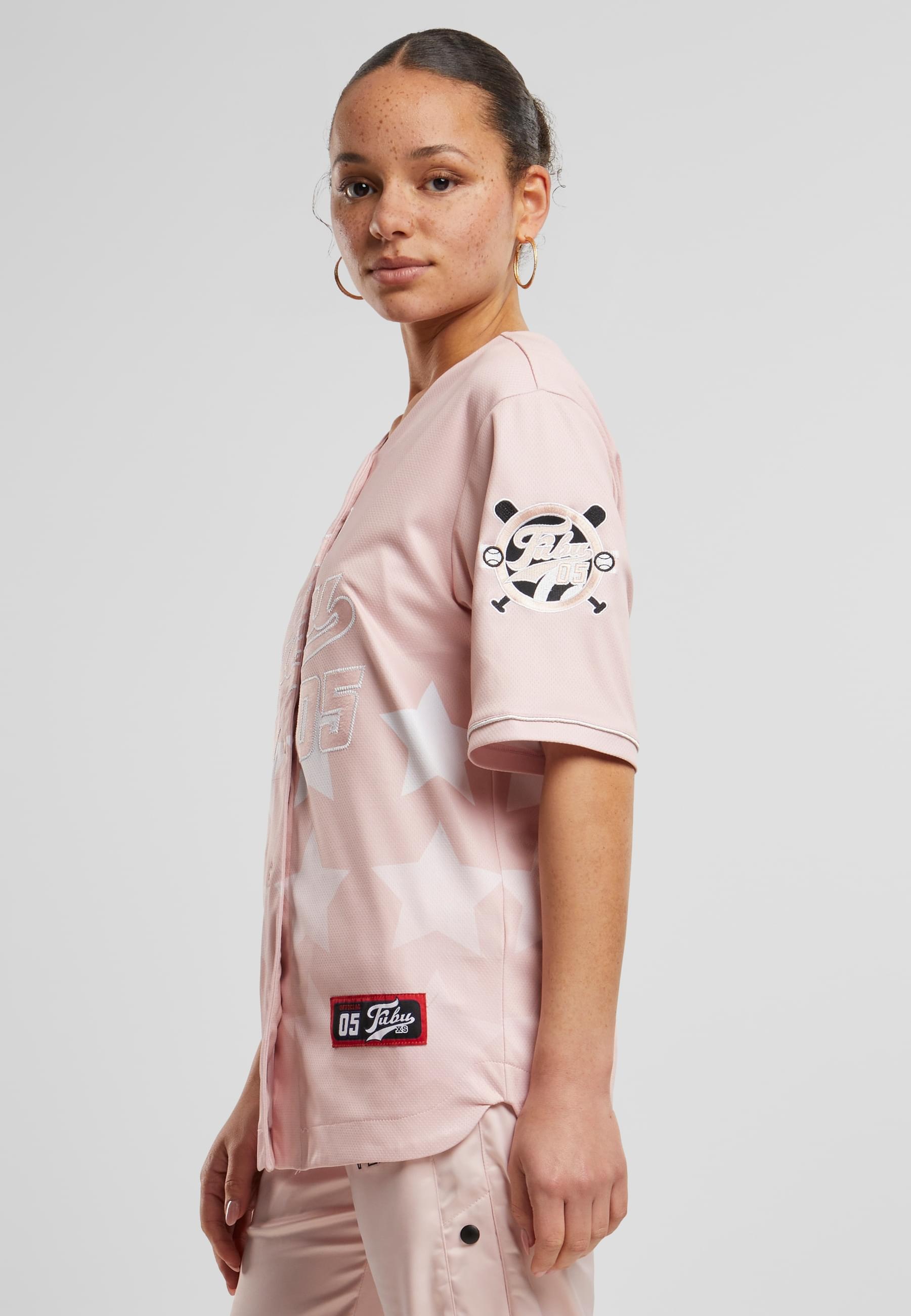 Fubu Karohemd »Fubu Damen FW221-006-1 Fubu Star Baseball Jersey Shirt«, (1 tlg.)