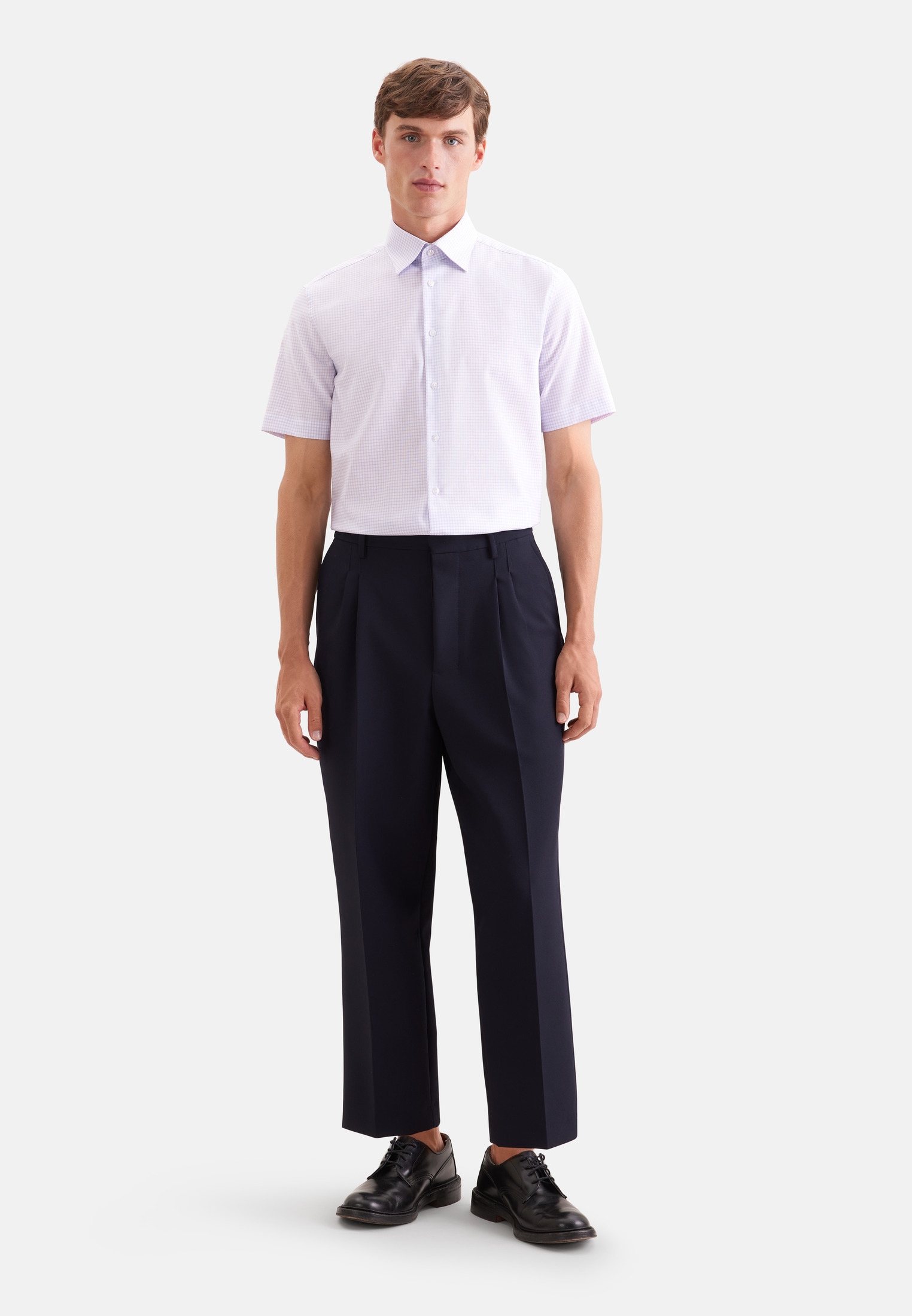 seidensticker Businesshemd »Schwarze Rose« Shaped 1/2 Covered-Button-Down-Kragen Karo