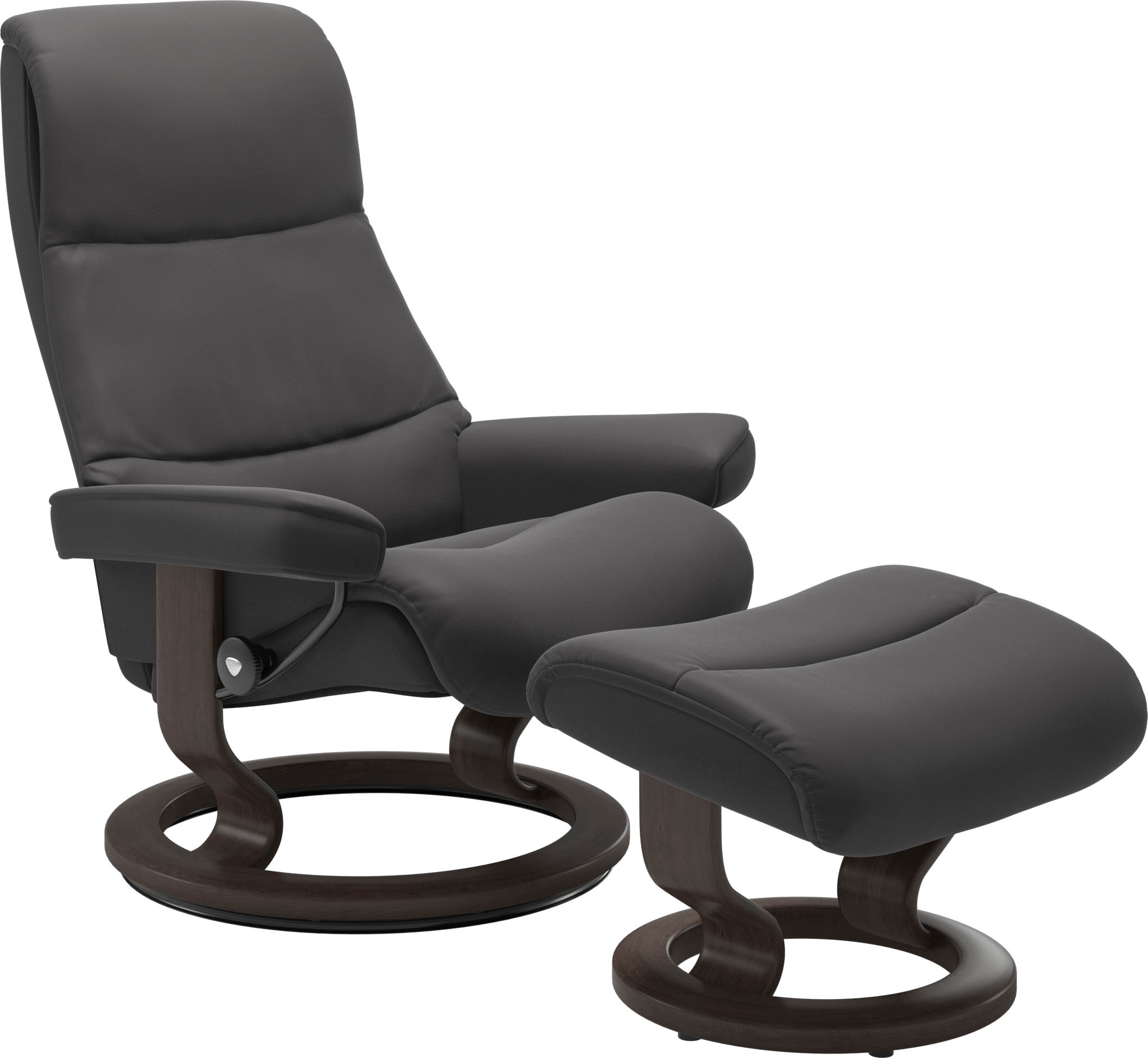 Stressless Relaxsessel "View" Set, Relaxsessel mit Hocker, mit Classic Base, Größe M,Gestell Wenge