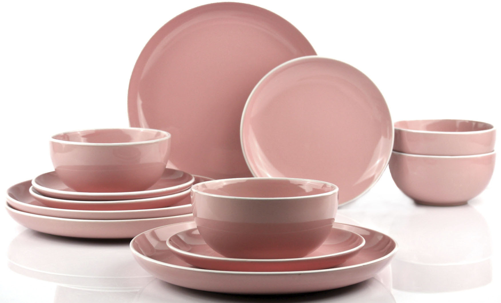 Thumbnail - Retsch Arzberg Tafelservice "Geschirr-Set, Service HALO BUBBLE GUM" Klare Farben und Klare Formen - 12 Teile, für 4 Pers...