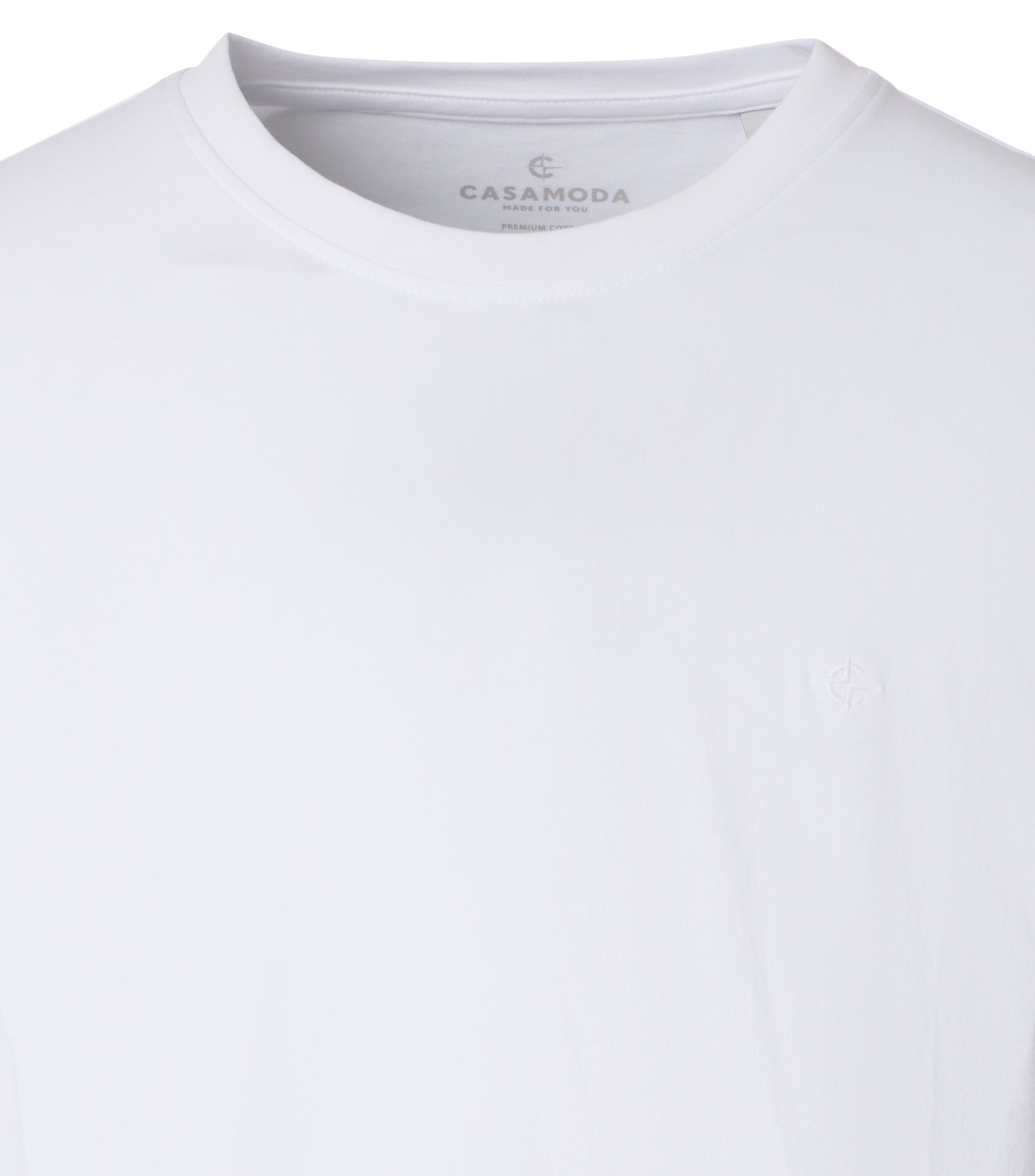 T-Shirt CASAMODA "CASAMODA T-Shirt Doppelpack uni", Herren, Gr. 4XL, weiß, 100% Baumwolle, Shirts T-Shirt 3