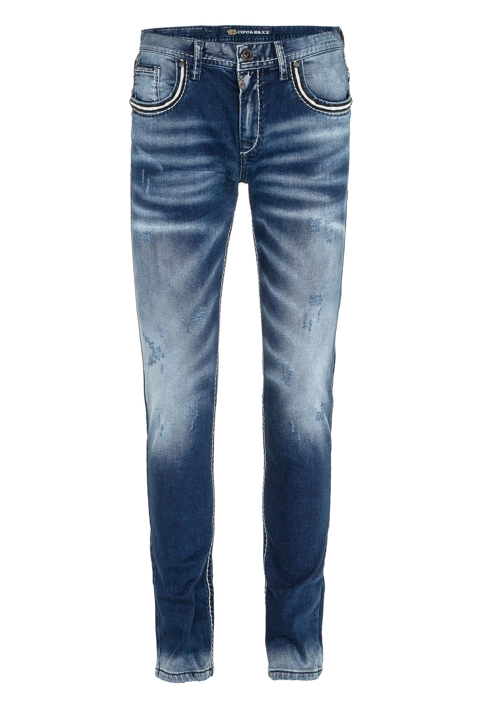 Cipo & Baxx Slim-fit-Jeans, im Worn Washed Look in Straight Fit