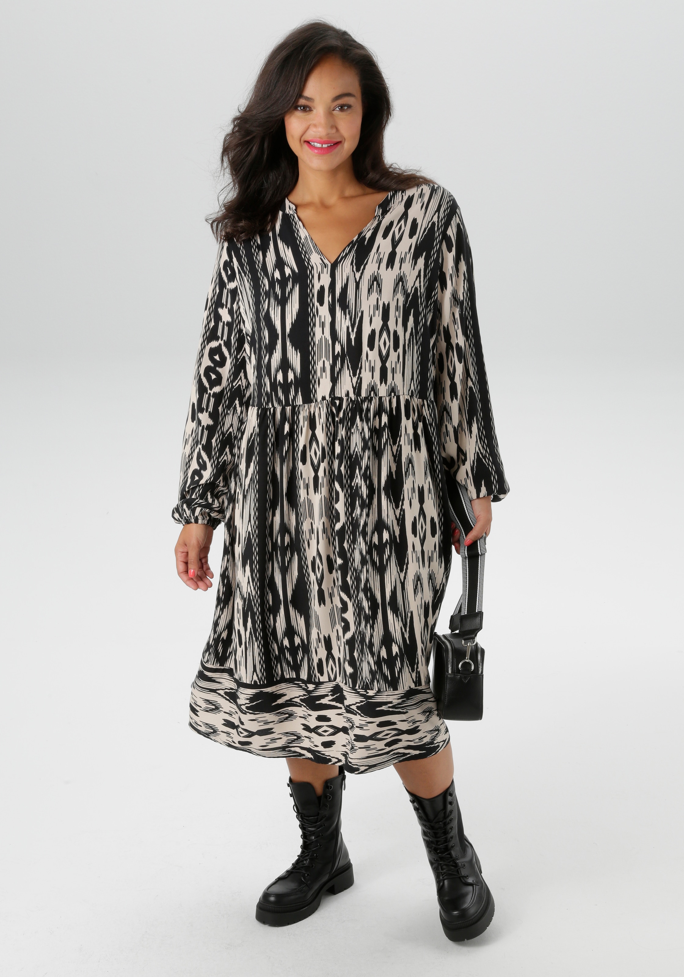 Aniston PLUS Sommerkleid, im Folklore-Look - NEUE KOLLEKTION günstig online kaufen