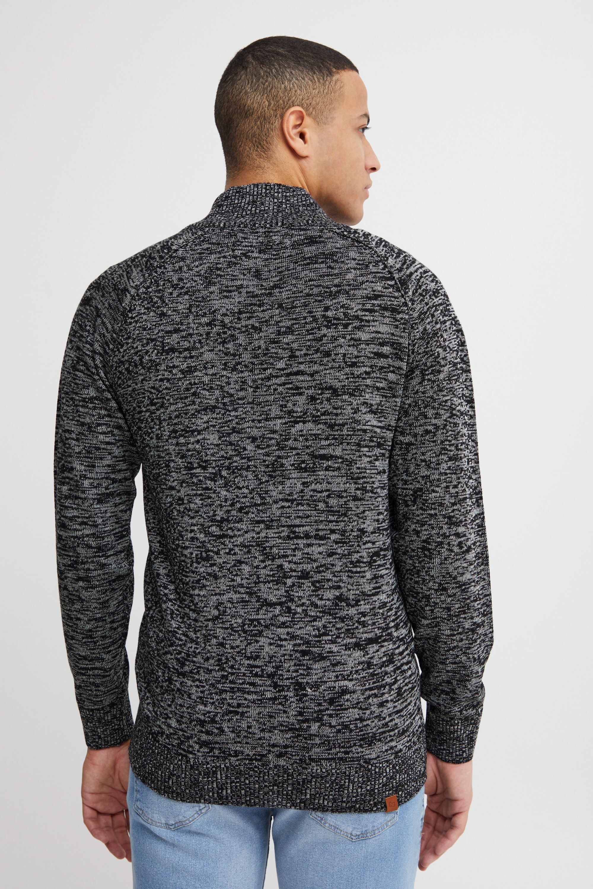 Strickjacke BLEND "BHDaniri", Herren, Gr. S, schwarz, Feinstrick, 50% Baumwolle, 50% Polyacryl, regular fit, ohne Ausschnitt, Raglanärmel Strickbündchen, Strickjacken Strickjacke, Strickjacke mit hochabschließendem Kragen 6