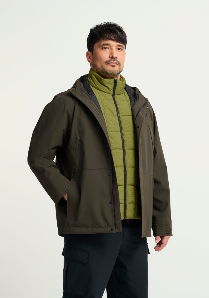 Jack Wolfskin 3-in-1-Funktionsjacke "COLD CAMP 3IN1 JKT M" mit Kapuze 3-in-1 Jacke, wasser- und winddicht, warm