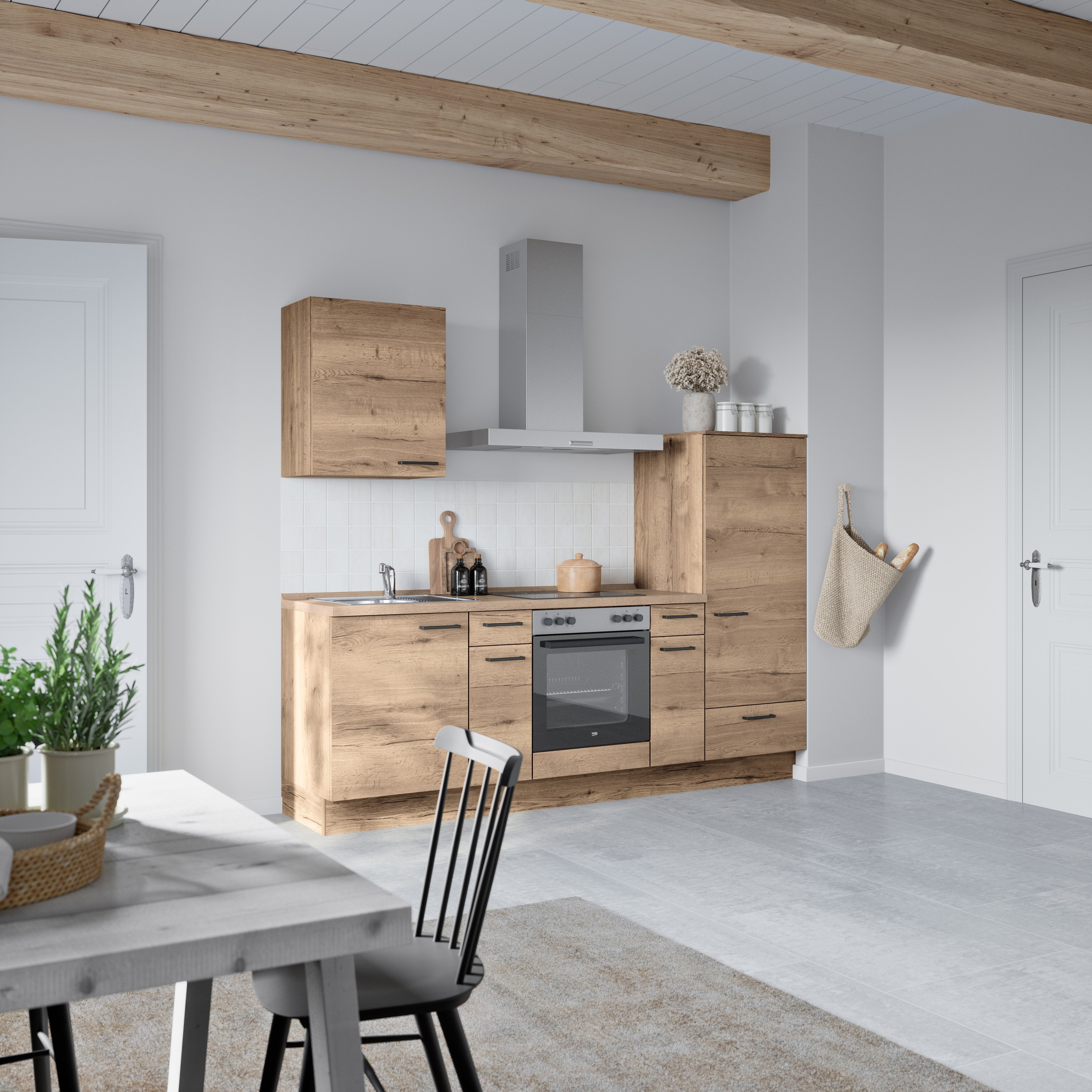 nobilia® Küchenzeile »"Structura I"«, vormontiert, Ausrichtung wählbar, Breite 240 cm, wahlw. mit E-Geräten