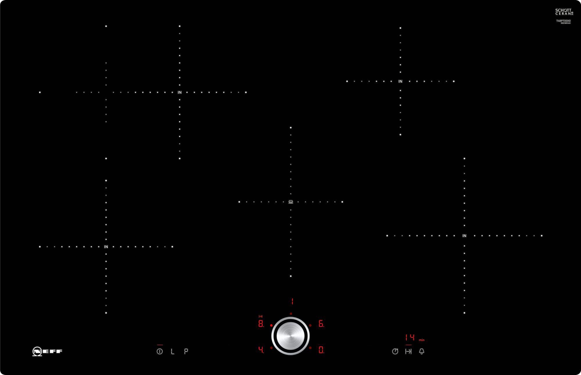 NEFF Induktions-Kochfeld von SCHOTT CERAN® »T48PT00X0«, T48PT00X0, mit intuitiver Twist Pad® Bedienung
