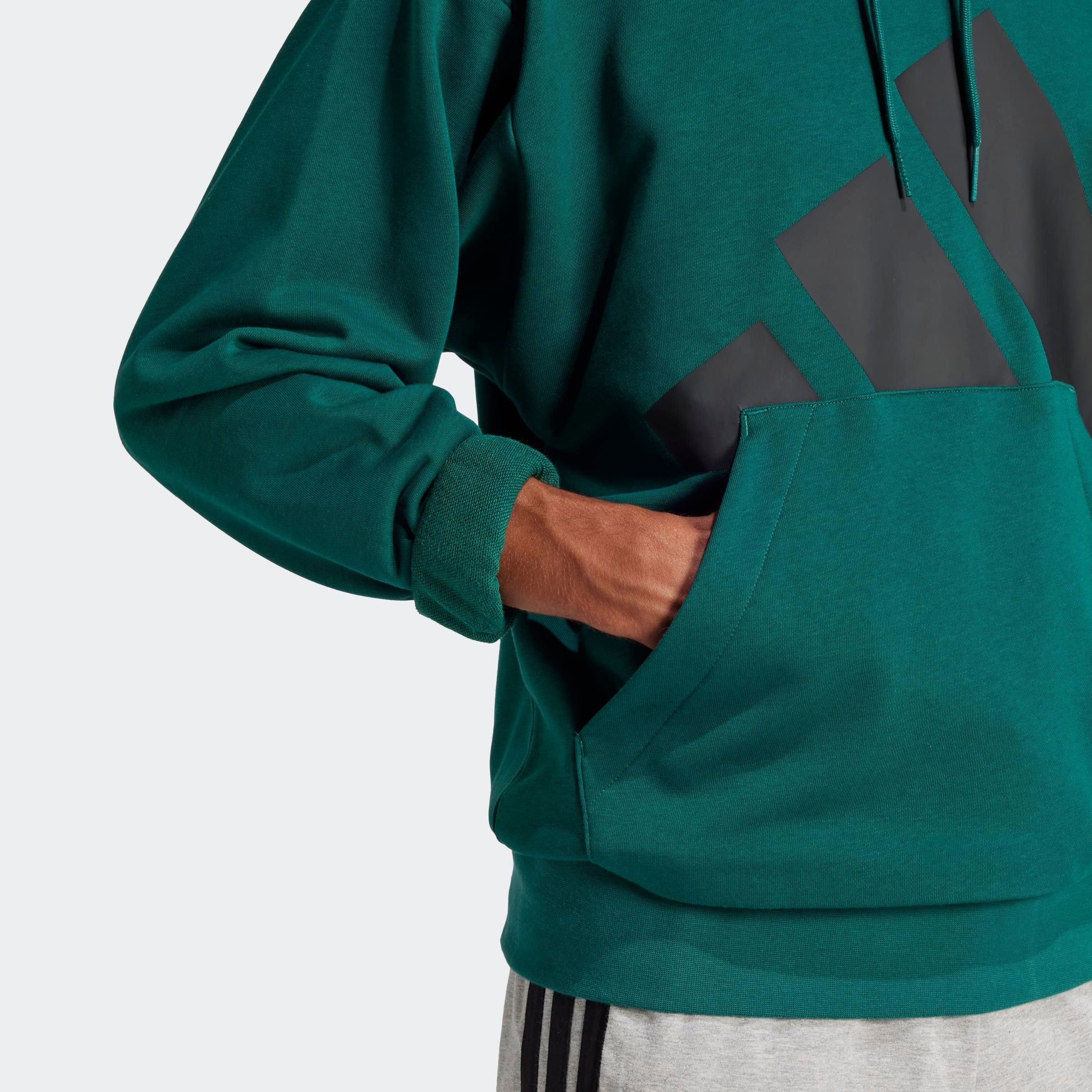 Adidas Essentials Big Logo Hoodie Collegiate Green/Black S Men 3