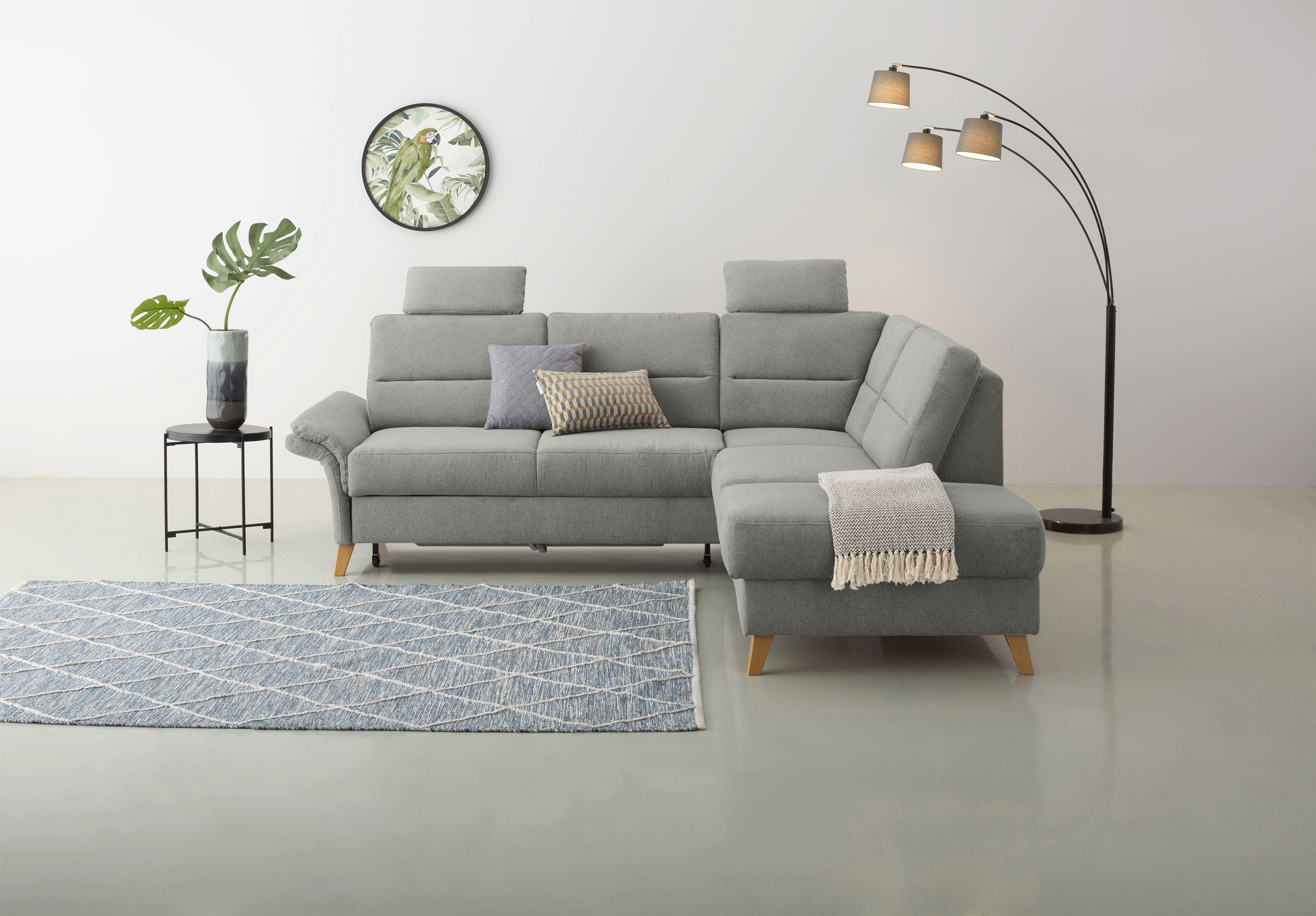 OTTO home Ecksofa "Westerland L-Form" Federkern-Polsterung, wahlweise mit Schlaffunktion, Bettkasten