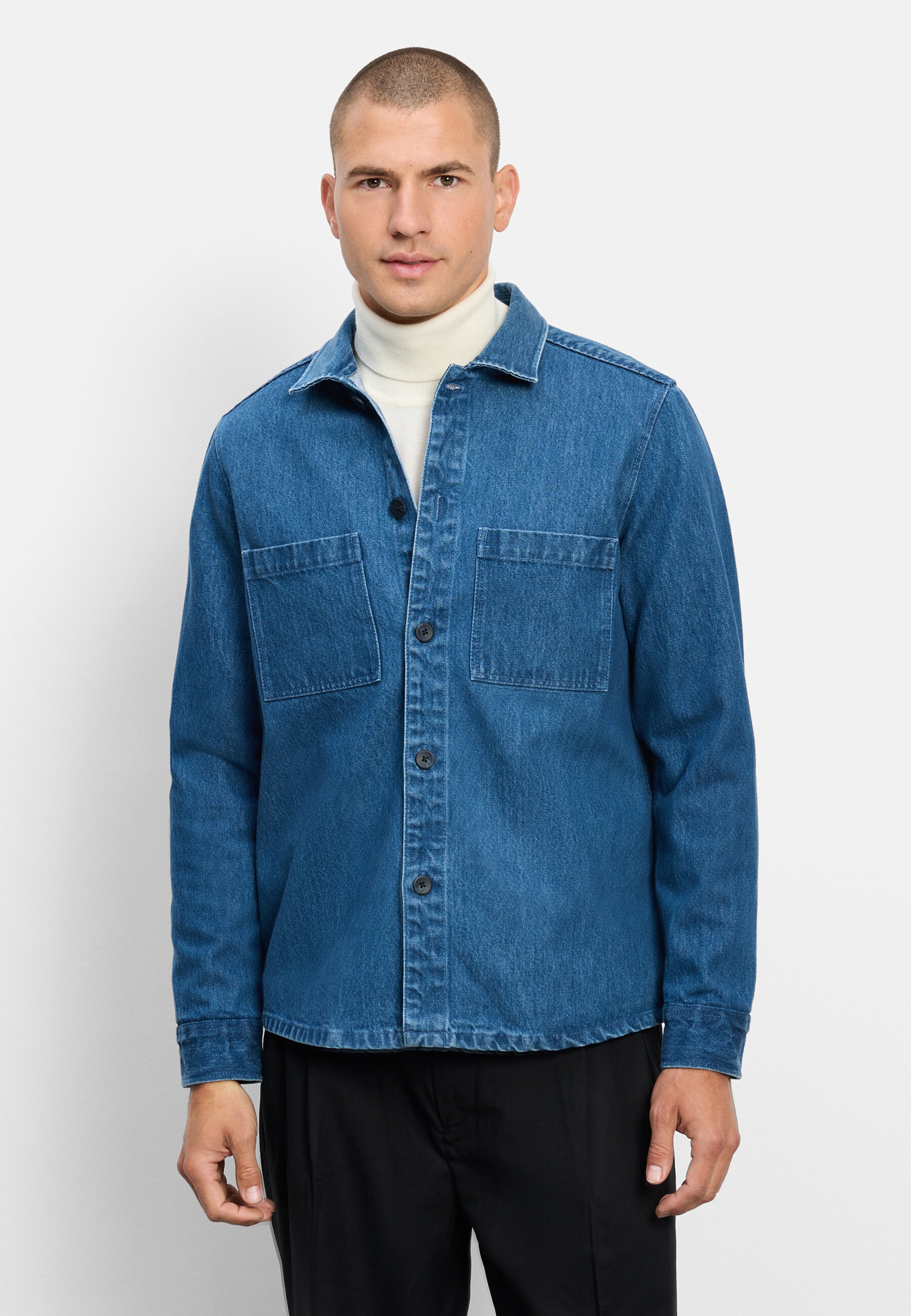 OLYMP Langarmhemd "OLYMP Casual, Overshirt, Kent"