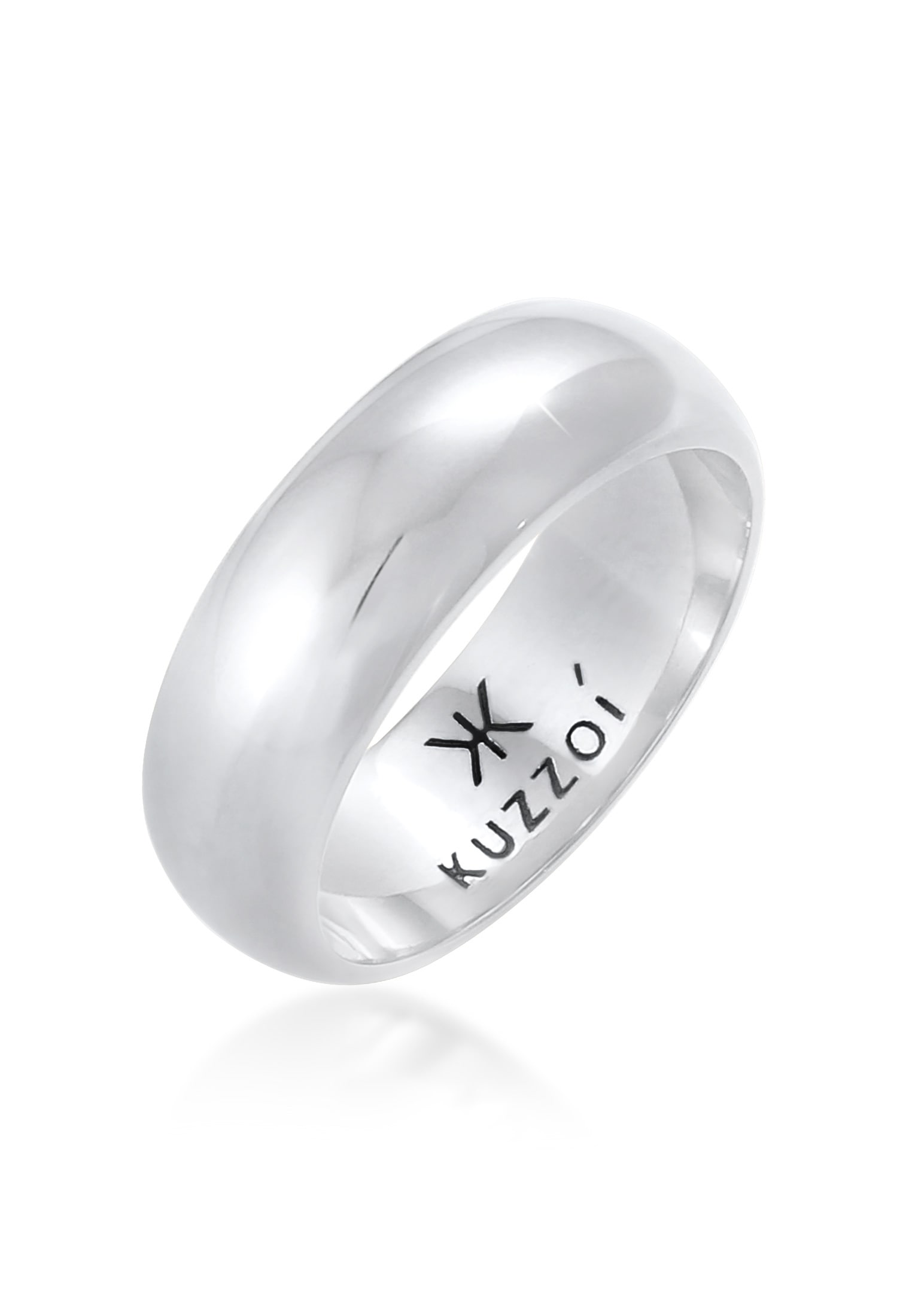 Kuzzoi Silberring »Ring Herren Bandring Basic Breit Klassik 925 Silber«