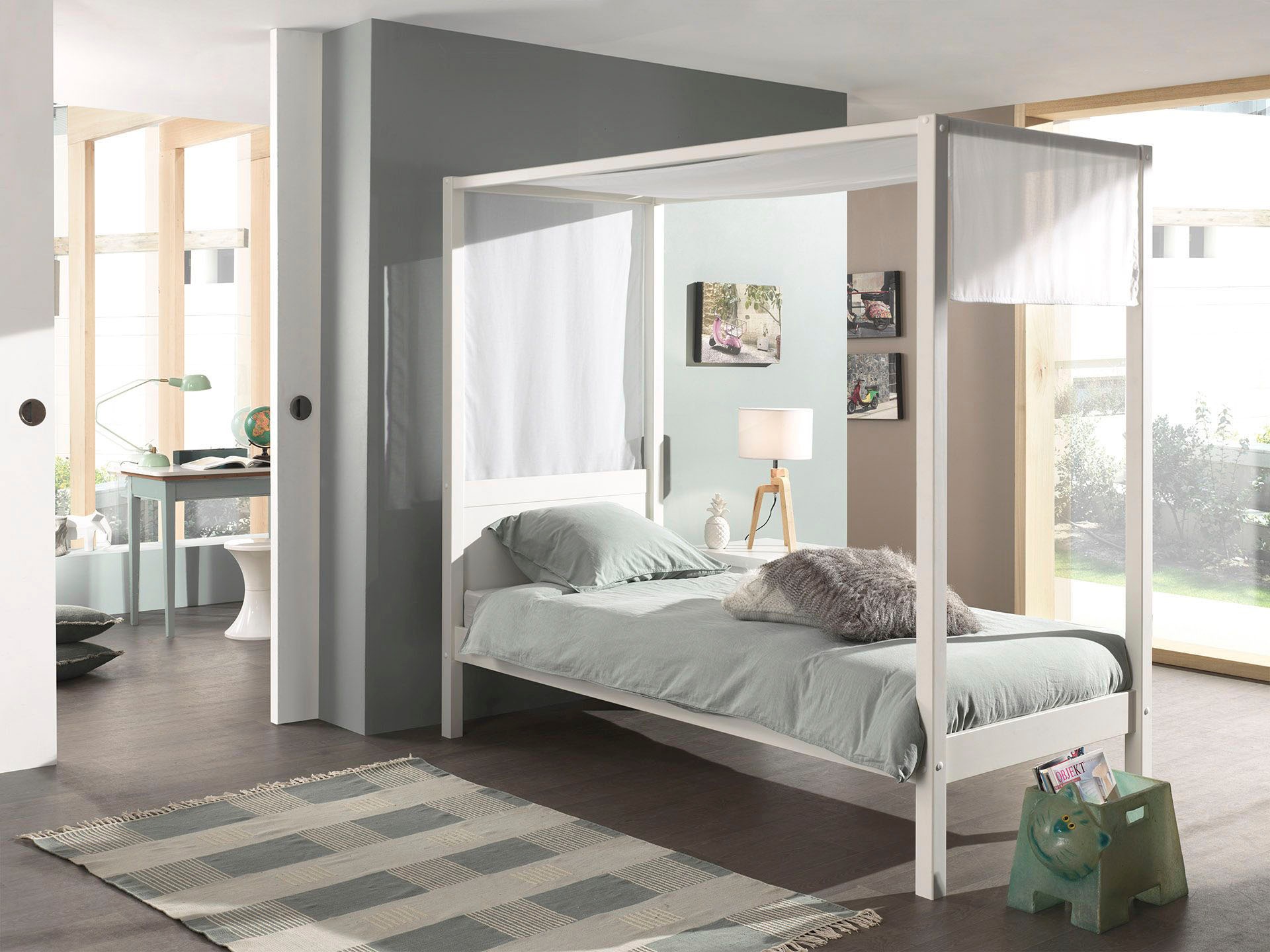Vipack Himmelbett "Pino, Kiefer massiv weiß lackiert, Made in Europe, zeitl günstig online kaufen