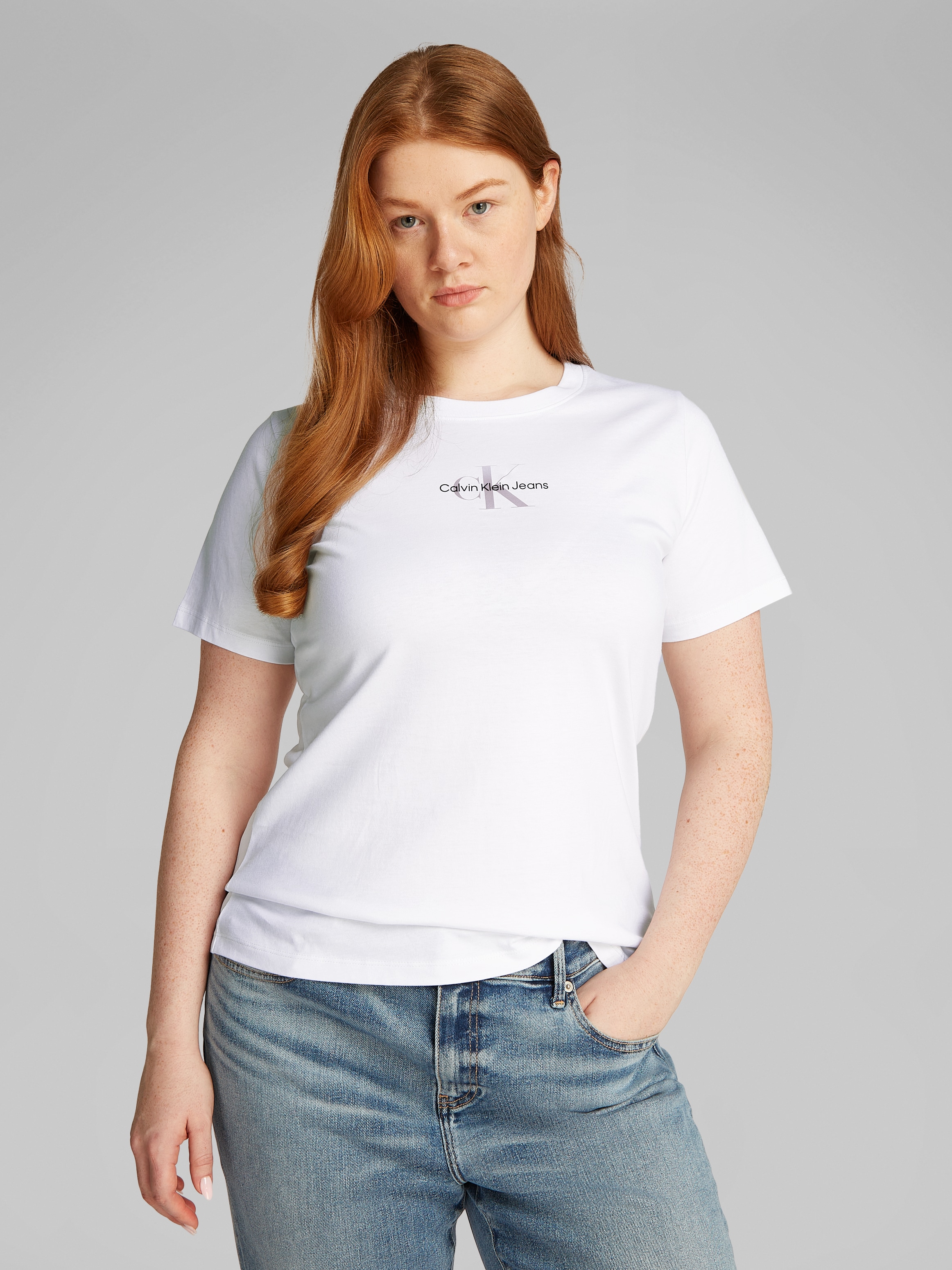 Calvin Klein Jeans Plus T-Shirt "PLUS GRADIENT MONOLOGO SLIM TEE", in große günstig online kaufen