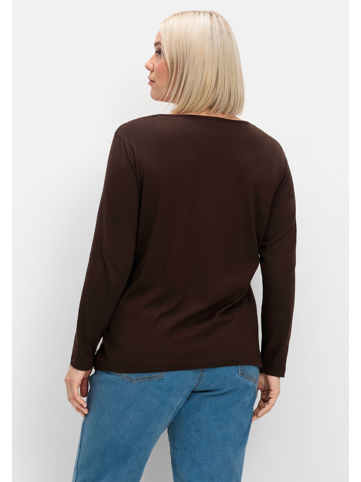 Sheego Langarmshirt »Große Größen«, mit bedrucktem Vorderteil