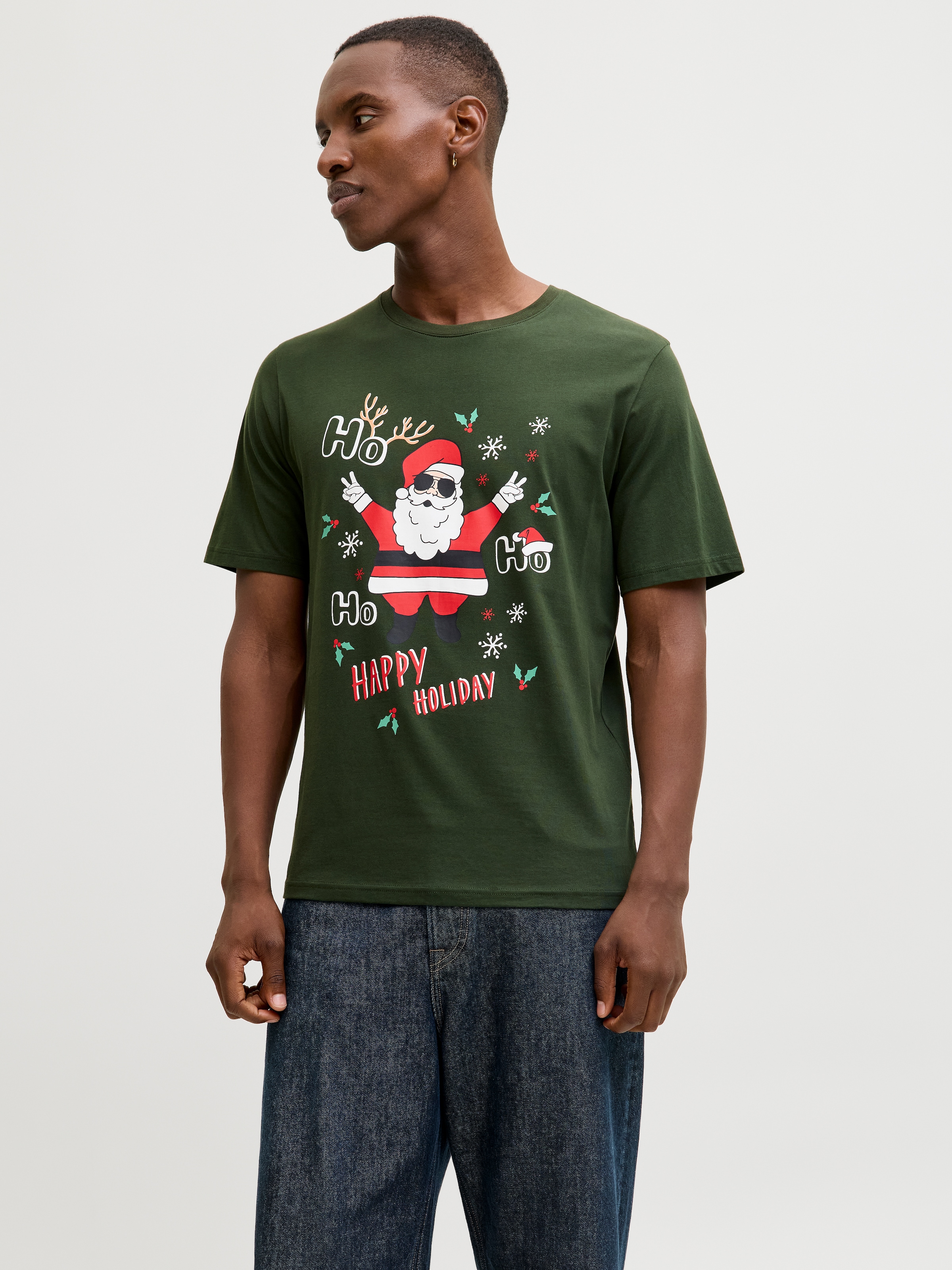 Jack & Jones Rundhalsshirt "JJCHRISTMAS TEE SS CREW NECK XMAS" mit weihnach günstig online kaufen