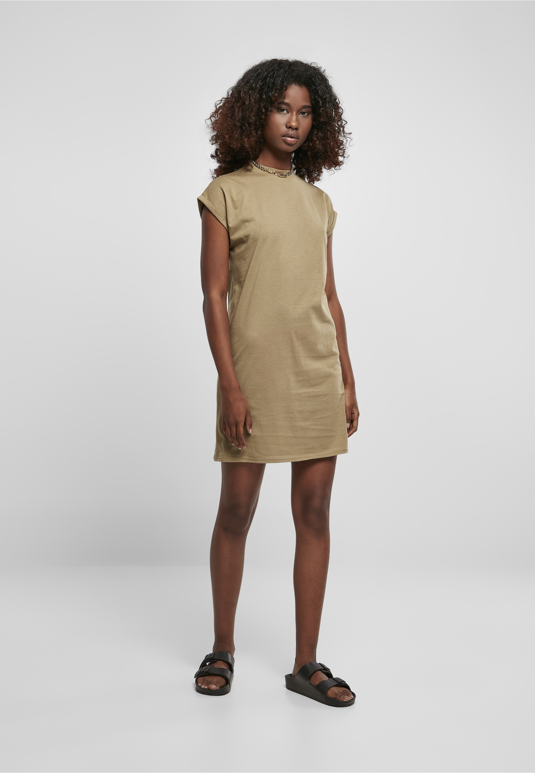 URBAN CLASSICS Shirtkleid »Urban Classics Damen Ladies Turtle Extended Shoulder Dress« 1 tlg.