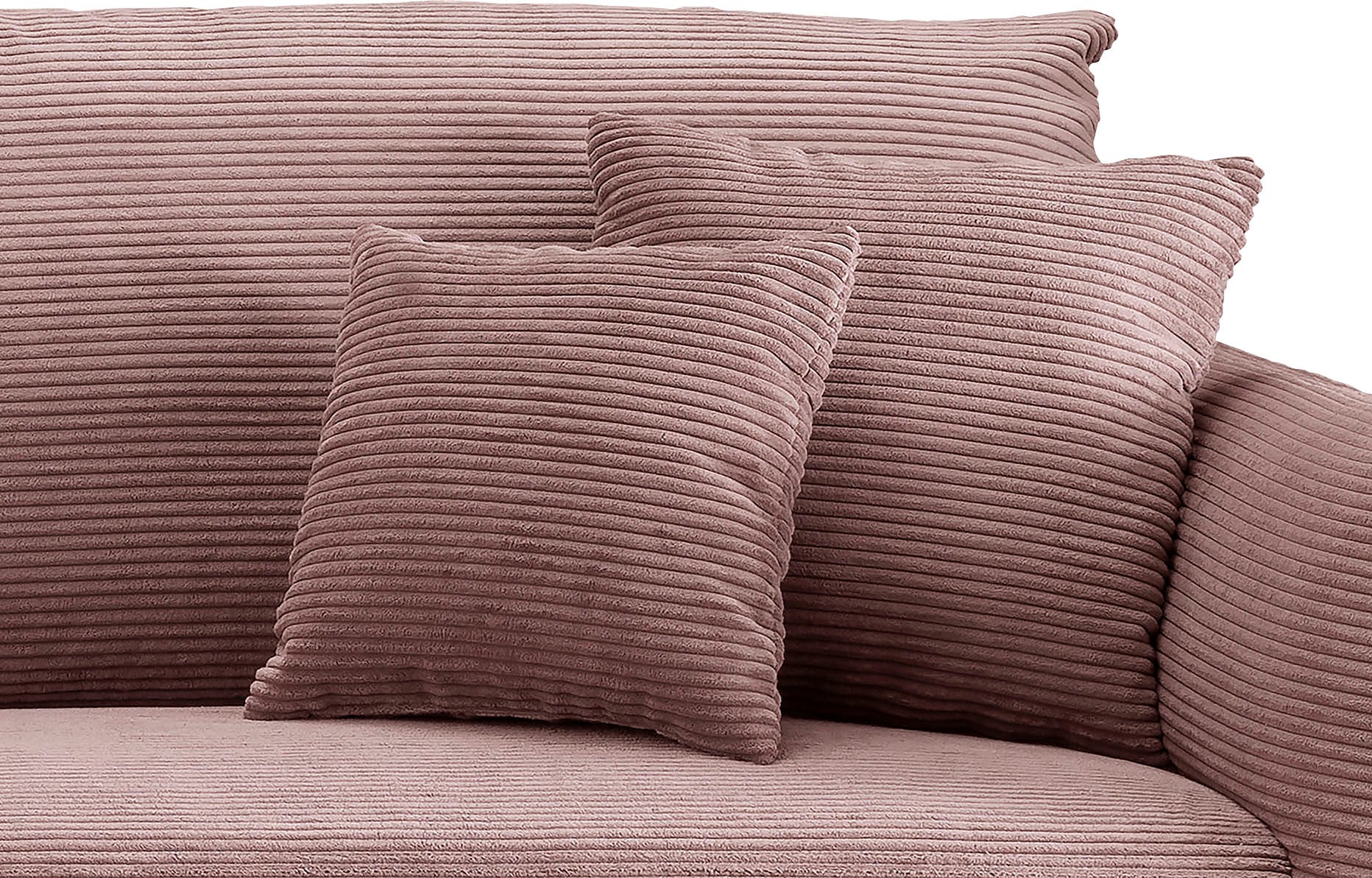 INOSIGN Ecksofa »Amarena L-Form«, inklusive Armlehnenverstellfunktion, 4x Zierkissen gratis