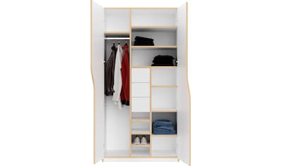 Müller SMALL LIVING Drehtürenschrank »Modular Plus Variante 9«, Schublade  im Mittelelement, Anbauregal rechts oder links montierbar bestellen | BAUR