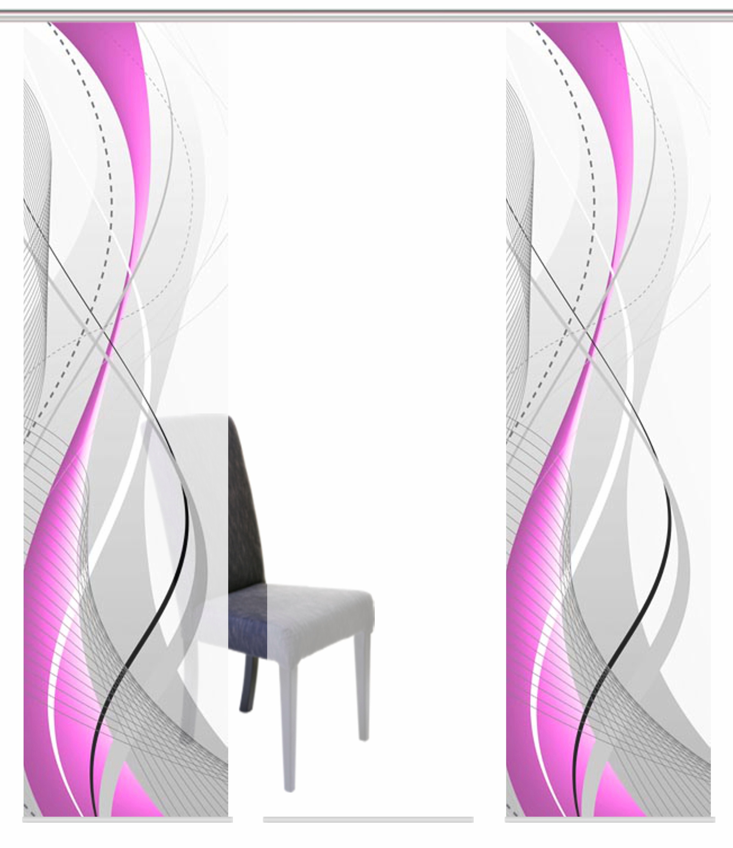 HOME WOHNIDEEN Schiebegardine "WUXi" Klettband 3 Stk. tlg. HxB: 245x60, ink günstig online kaufen