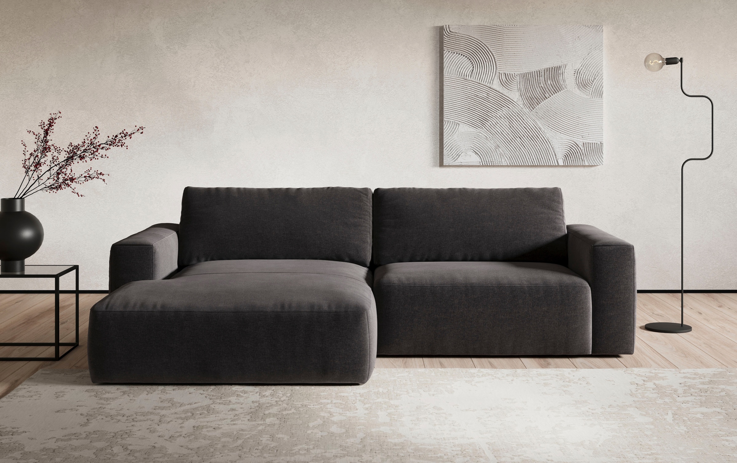 COTTA Ecksofa "Lasso L-Form, XL-Sofa", mit breiter Recamiere im trendigen C günstig online kaufen