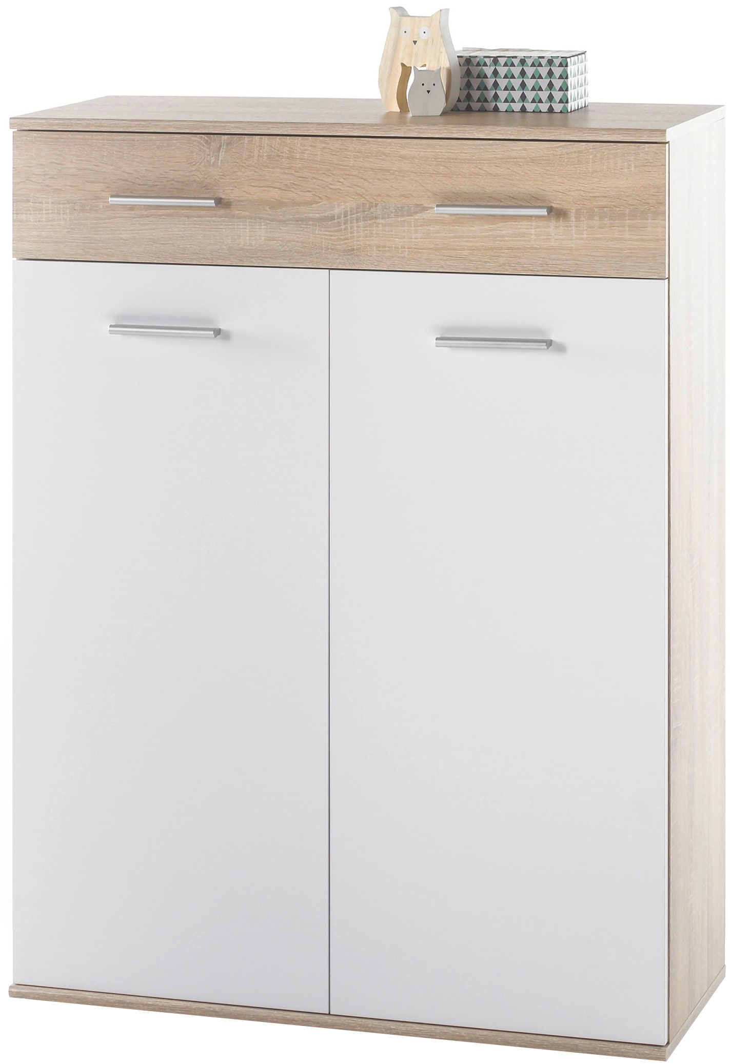 HBZ Schuhschrank »Manolo weiß matt, BxHxT 90x118x35 cm«, (1 St.), Mit 2 Türen, 1 Schubkasten mit 2 Einteilungen, 6 Einlegeböden