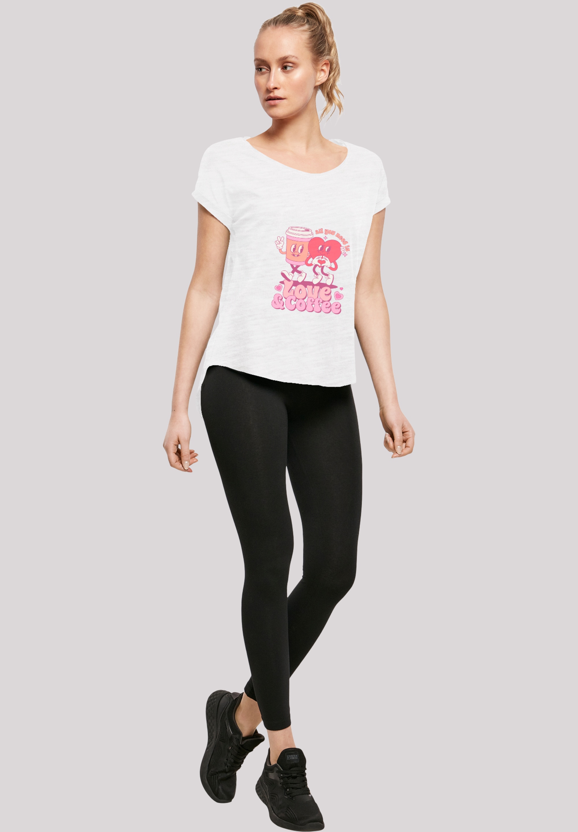 F4NT4STIC T-Shirt »Love and Coffe Valentinstag«, Premium Qualität
