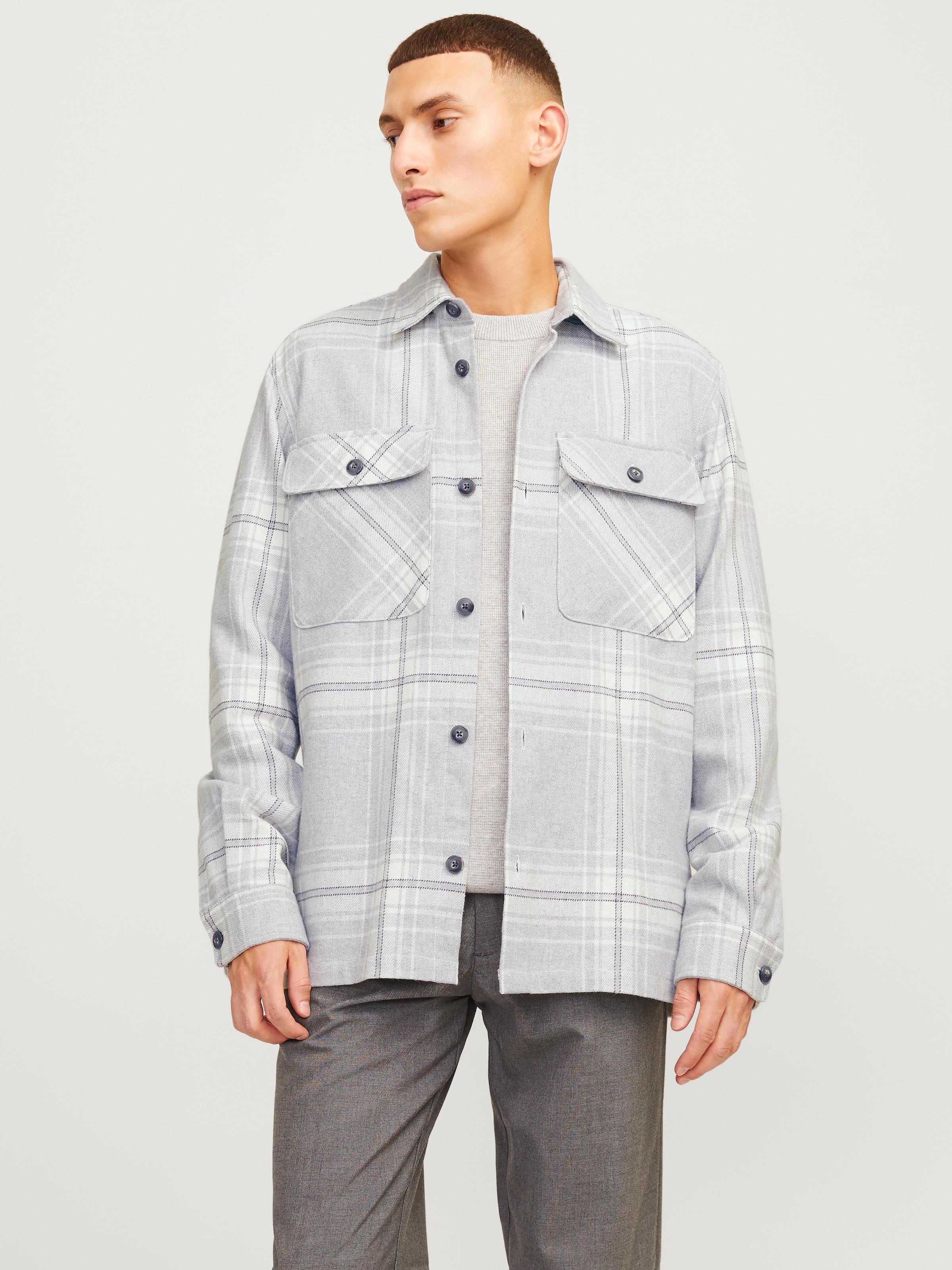 Jack & Jones Langarmhemd "JPRRAYMOND MELANGE CHECK LS OVERSHIRT SN" günstig online kaufen