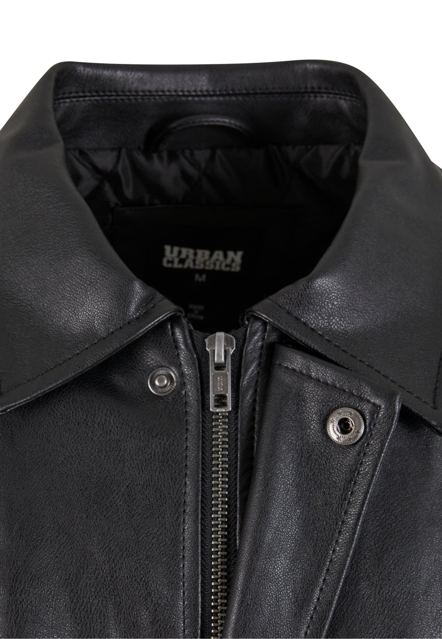 URBAN CLASSICS Lederjacke »Urban Classics Synthetic Leather Blouson« 1 Stk. tlg. ohne Kapuze