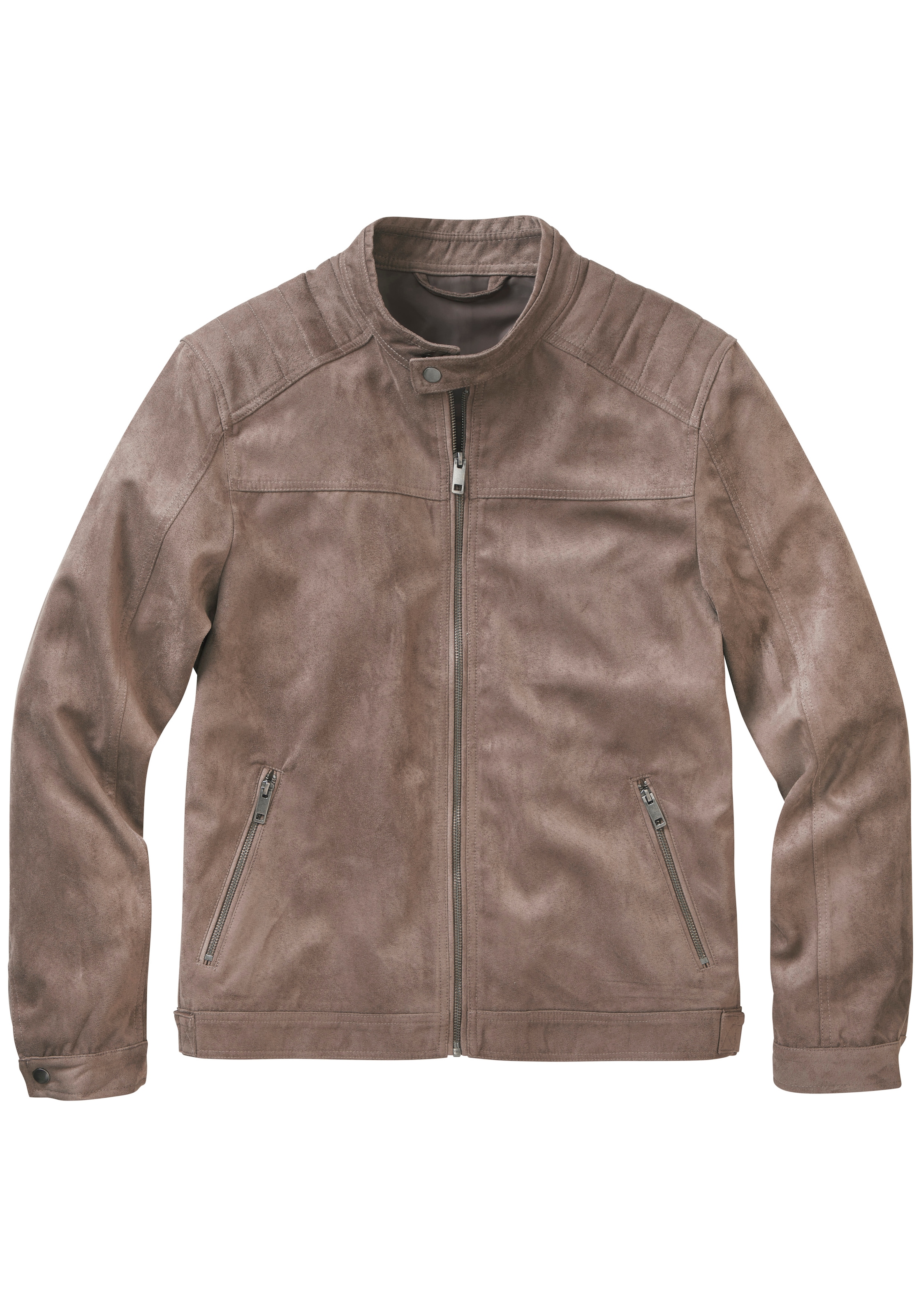 John Devin Bikerjacke ", Überjangjacke in Veloursleder-Optik" Schultern mit günstig online kaufen