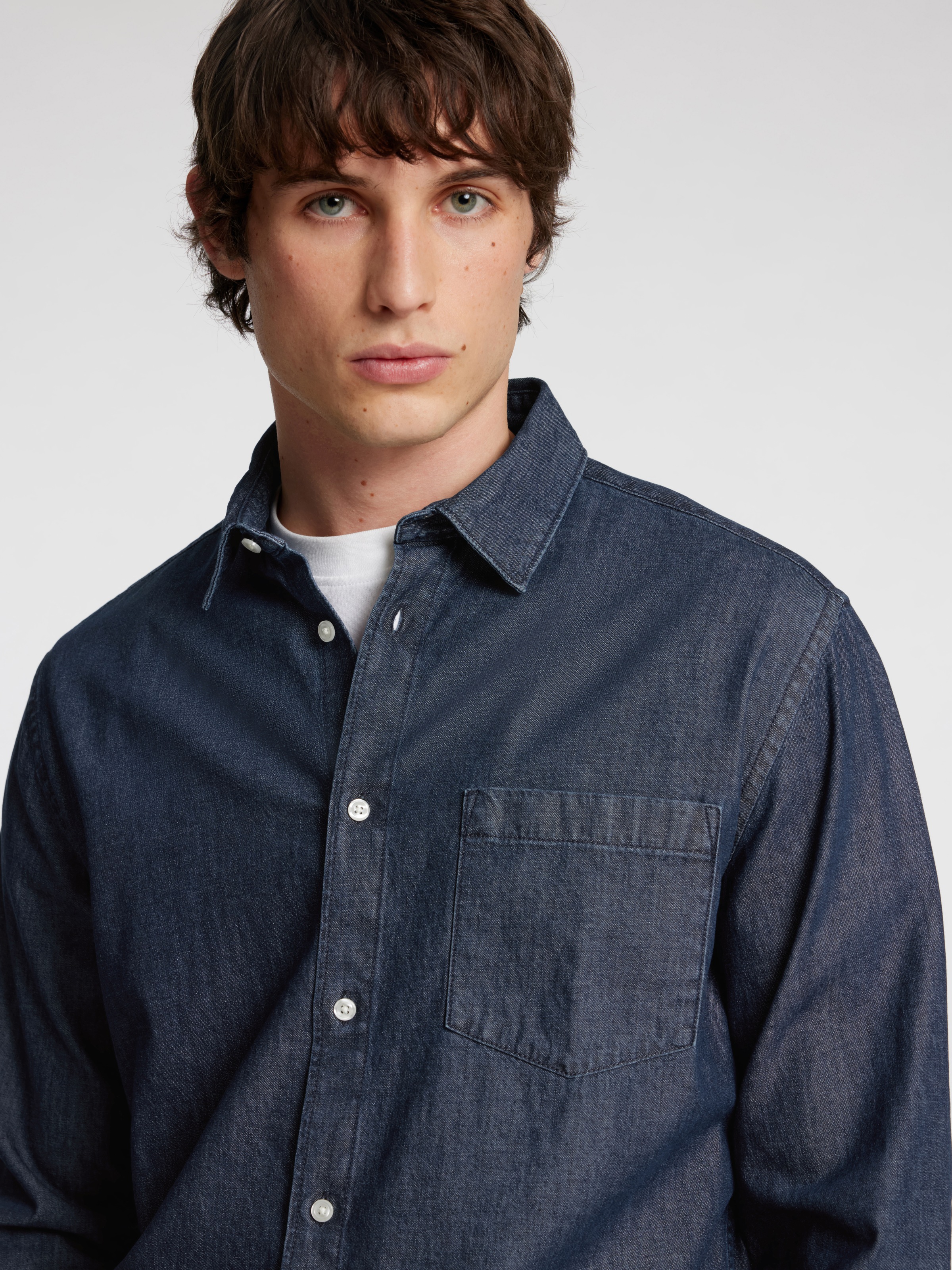 Thumbnail - SELECTED Langarmhemd "SLHREGCARLO DENIM LS SHIRT NOOS" Baumwolle, regular fit