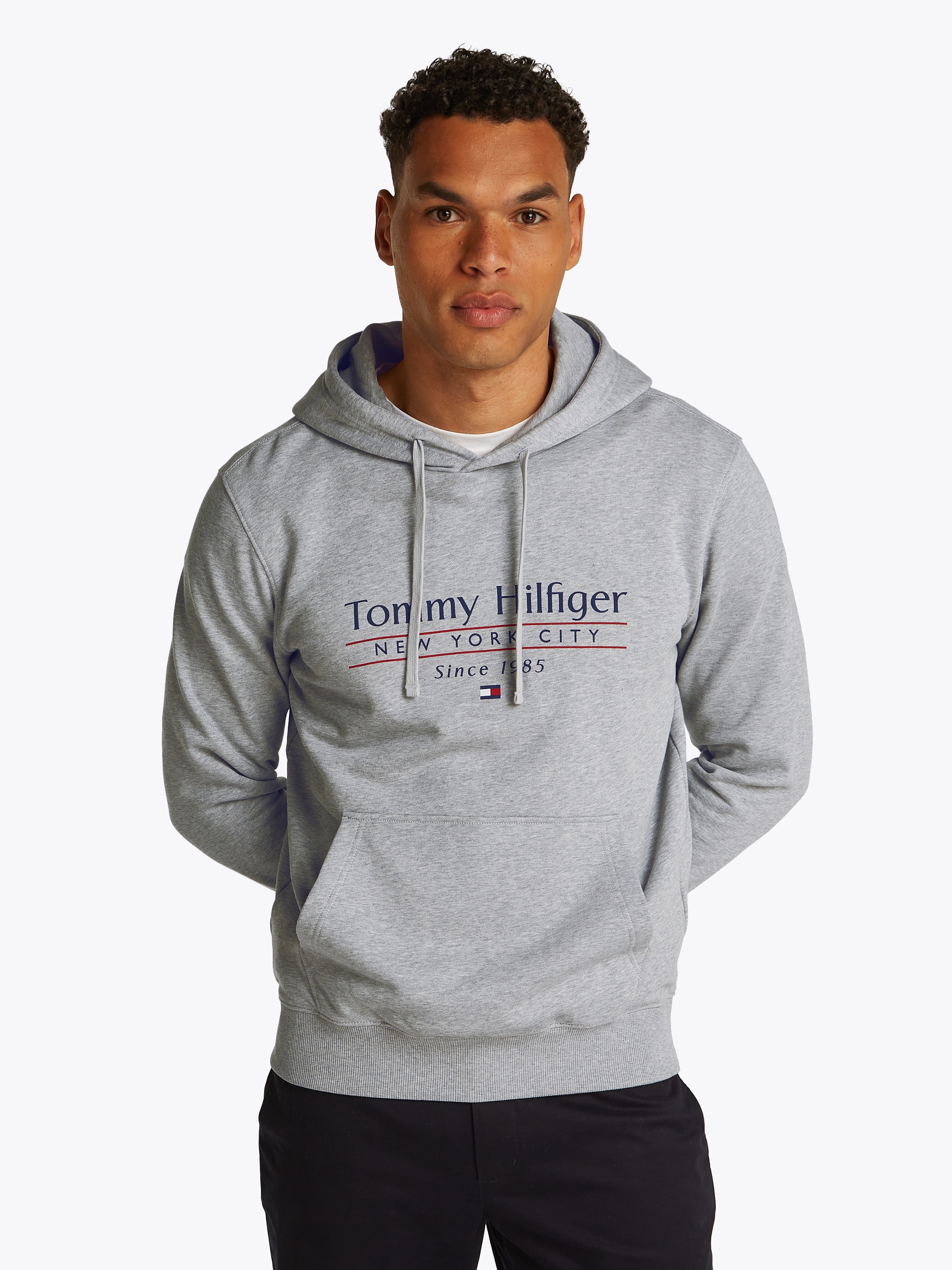 Tommy Hilfiger Hoodie "HILFIGER CENTER STACK HOODY", mit großem mehrfarbige günstig online kaufen